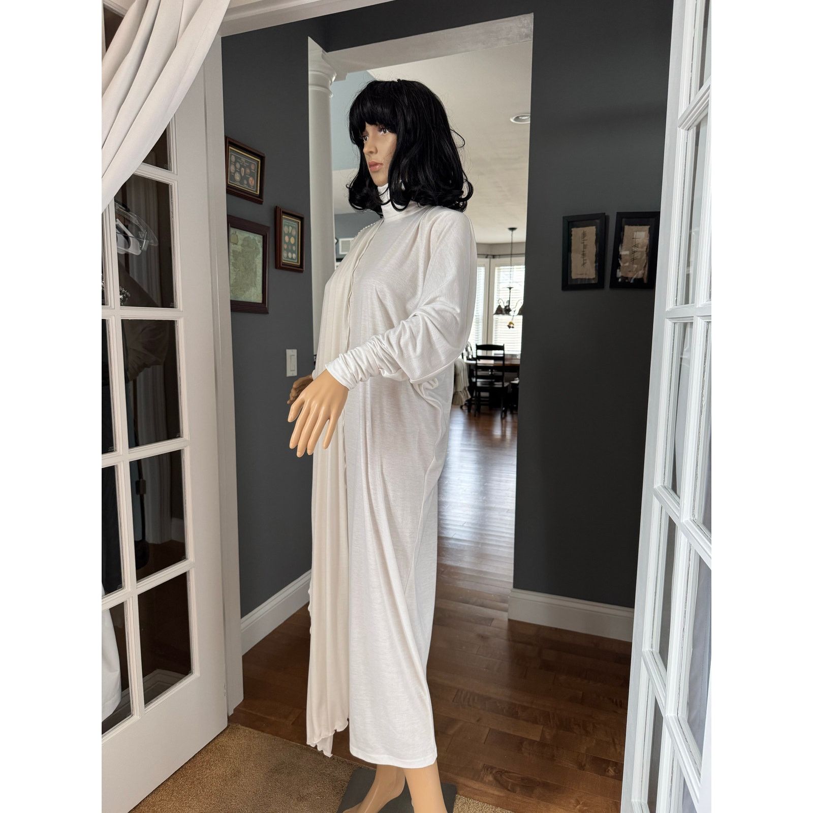 Vintage NWT Marcy & Co 1970s–80s White Rhinestone Caftan Gown sash M Size M / US 6-8 / IT 42-44 - 17 Thumbnail