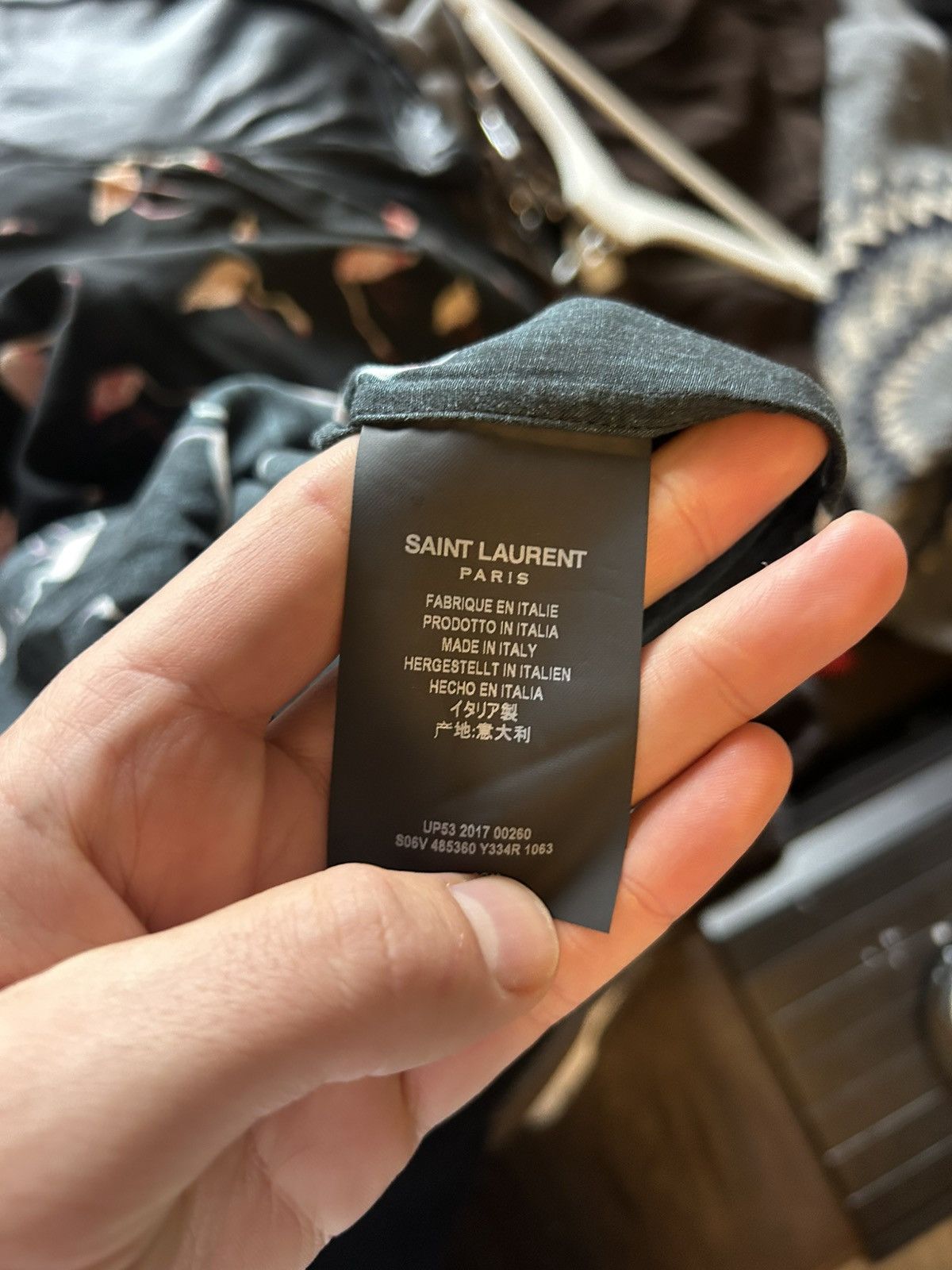 Saint Laurent Paris Saint Laurent Flamingo Print Button-Up Shirt, Black, Viscose Size US L / EU 52-54 / 3 - 15 Thumbnail