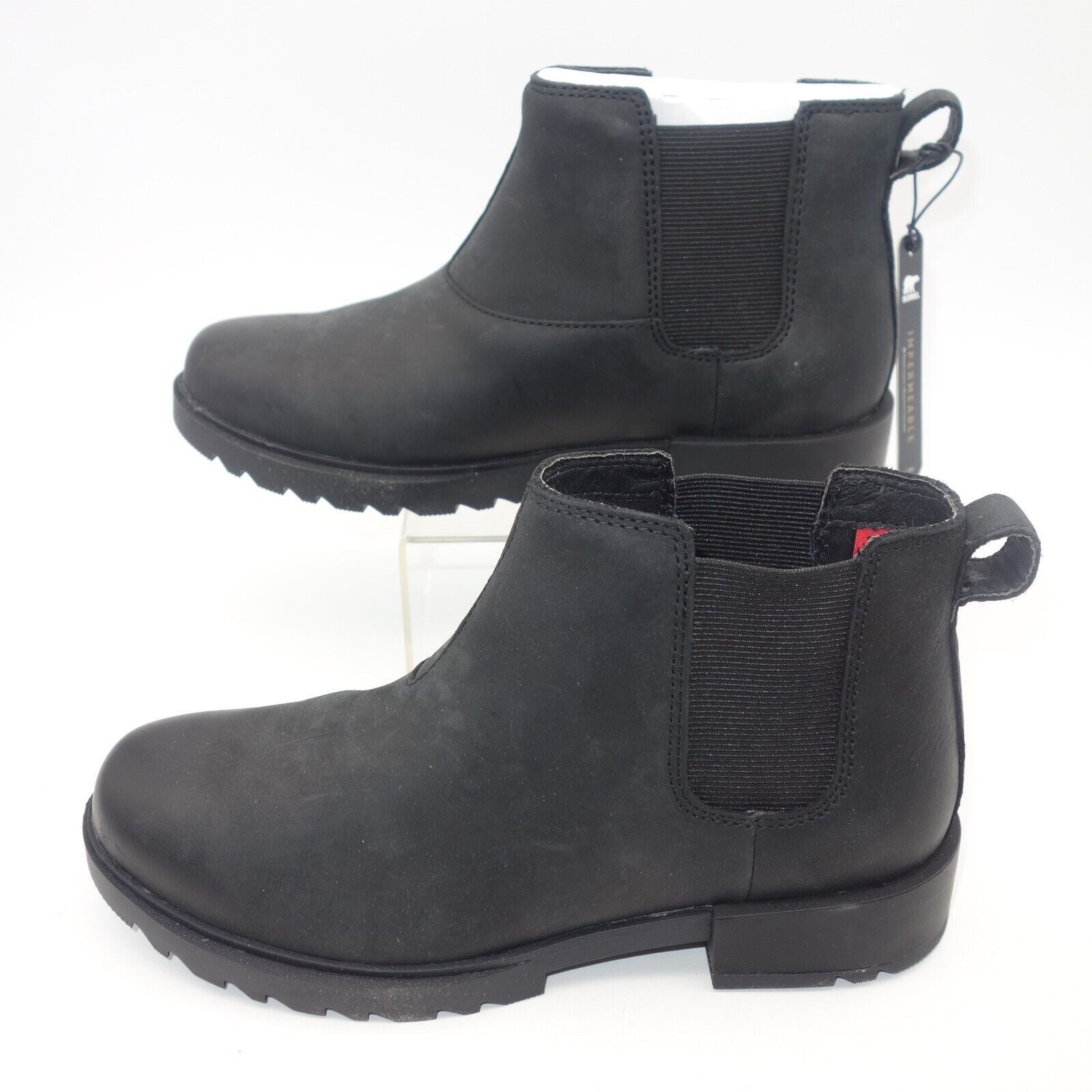 SOREL NEW Sorel Emelie II Chelsea Waterproof Black Leather Boots Size US 5.5 / IT 35.5 - 2 Thumbnail