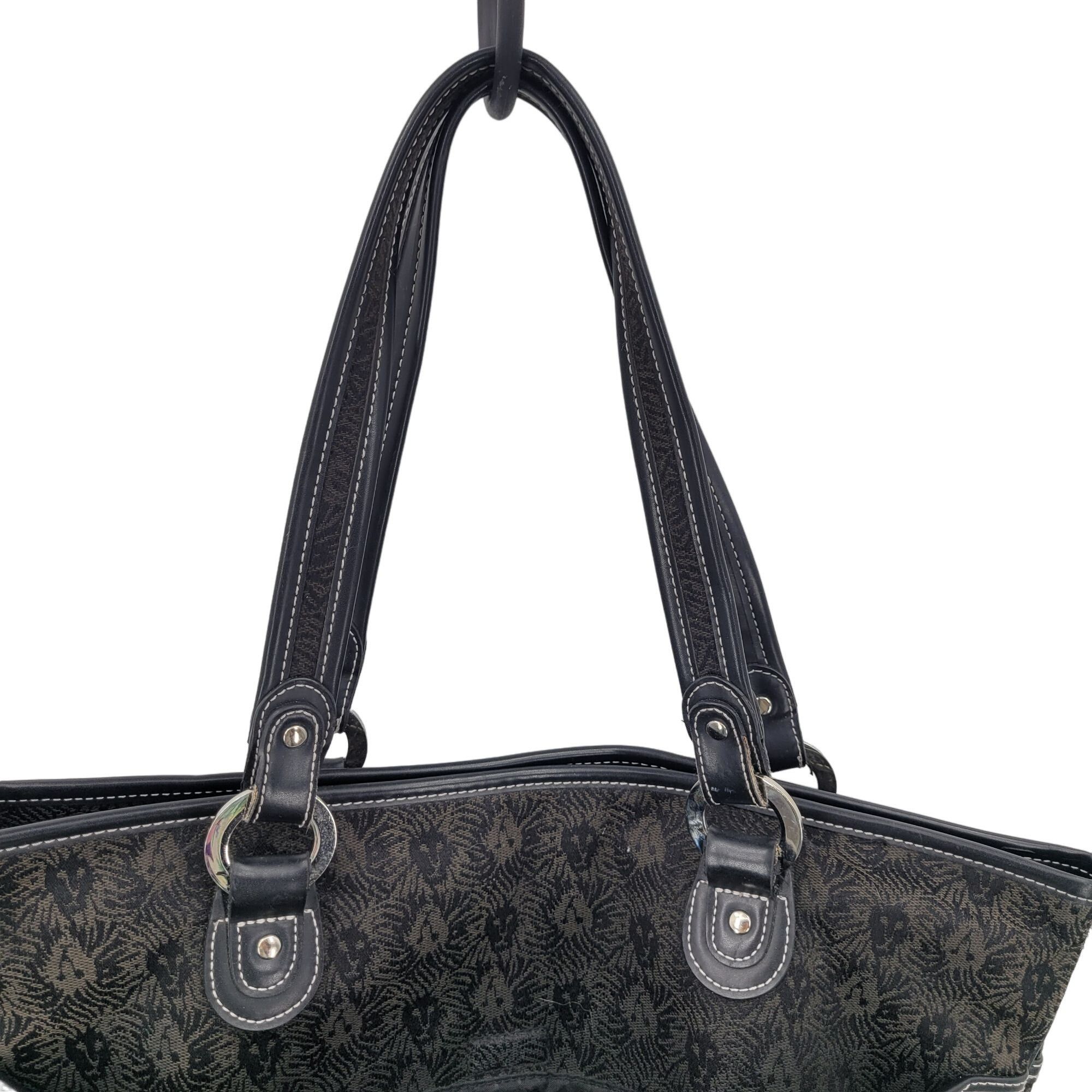 Anne Klein Vtg Anne Klein Black Iconic Lion Logo Print Tote Shoulder Ba Size ONE SIZE - 5 Thumbnail