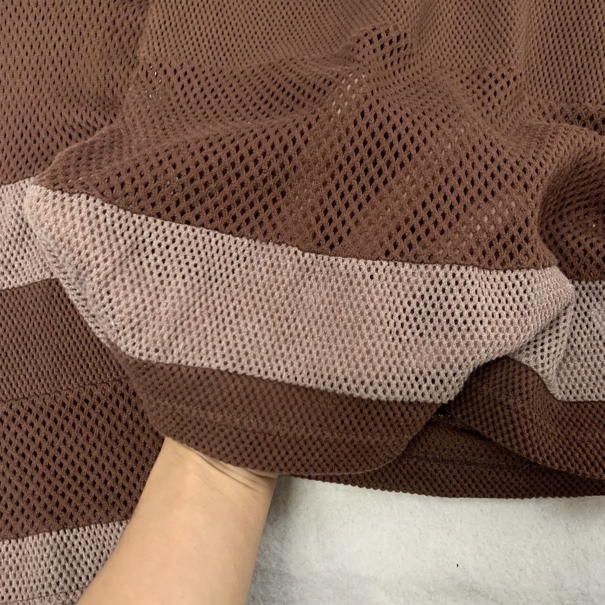 Comme Des Garcons Patchwork Mesh Striped Long Sleeve