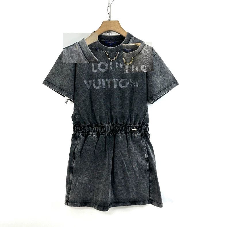 Louis Vuitton Louis Vuitton Grey washed worn-out waist dress Size S / US 4 / IT 40 - 6 Thumbnail