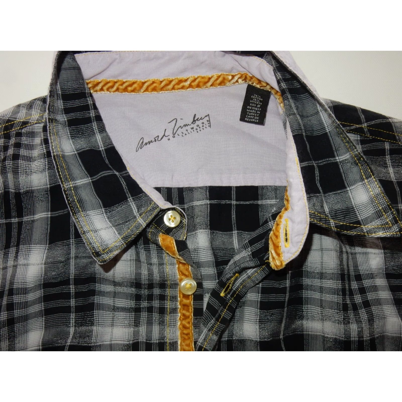 Vintage Arnold Zimberg Men's Button Front Shirt M Gray Plaid Cotton Long Sleeve Size US M / EU 48-50 / 2 - 5 Thumbnail
