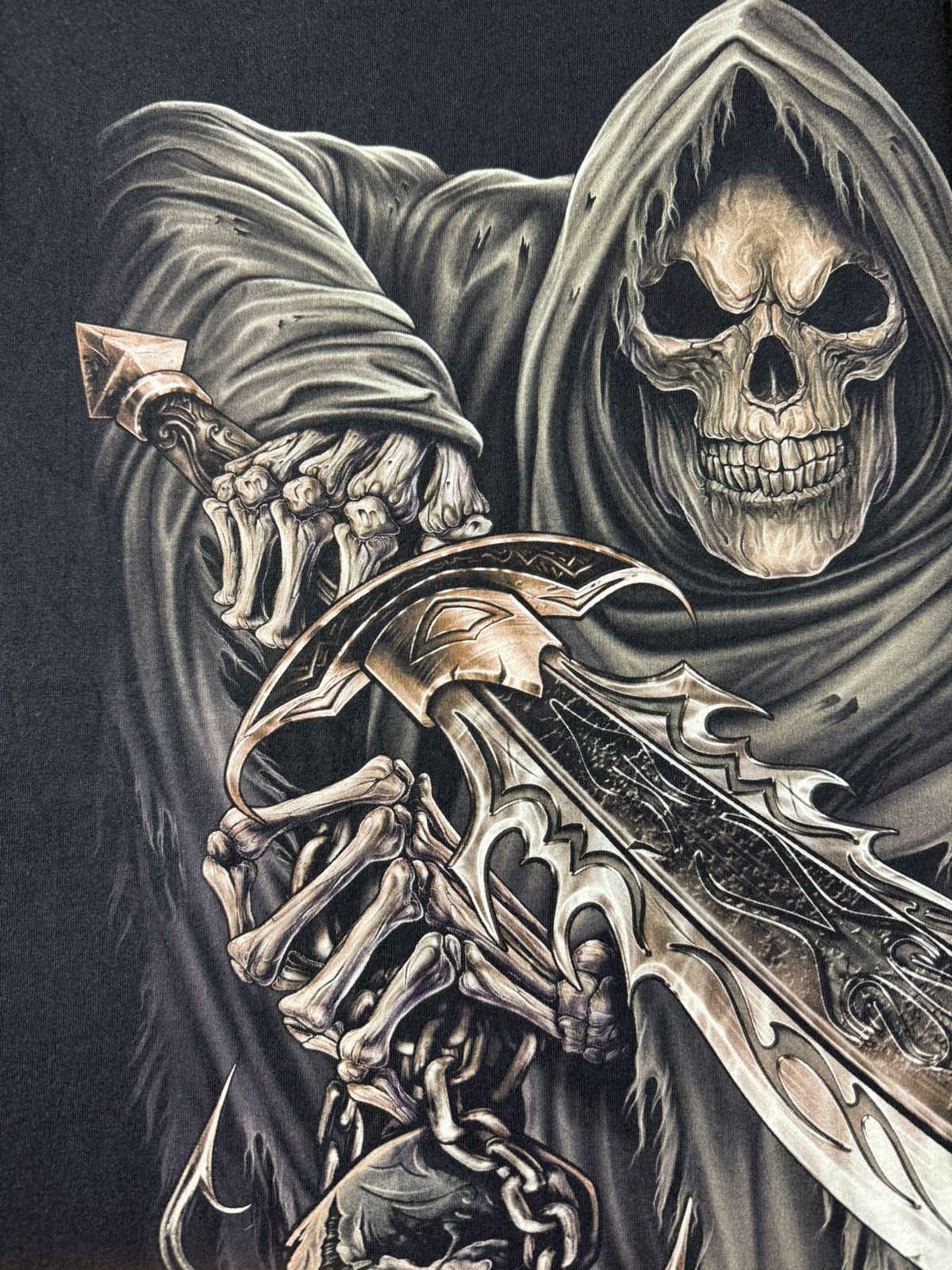 Vintage Vintage WILD Grim Reaper Graphic T-Shirt XL Gothic Y2K Tee Size US XL / EU 56 / 4 - 5 Thumbnail