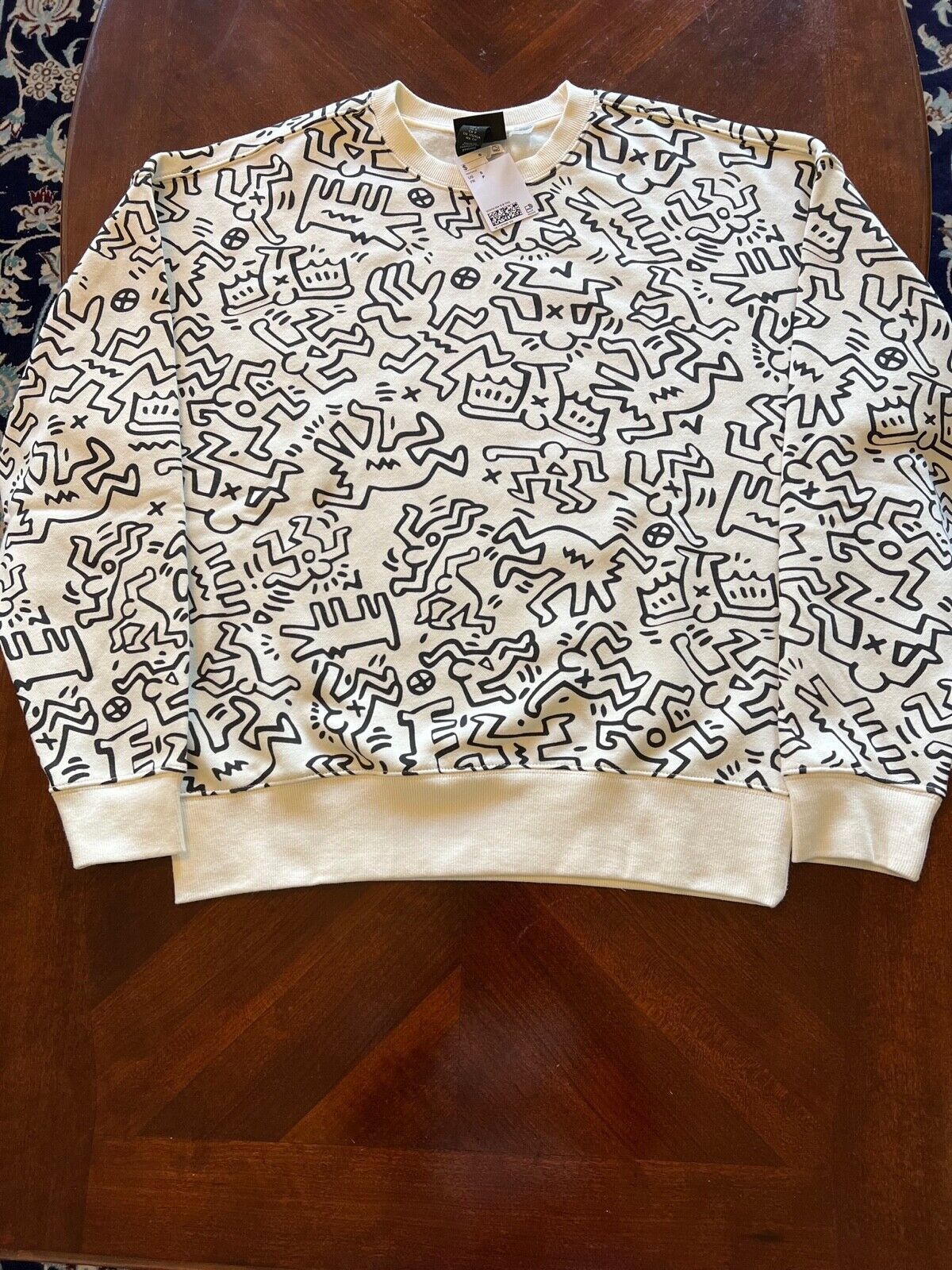 image of Keith Haring Oversized Small Sweater White in White/Black, Men's