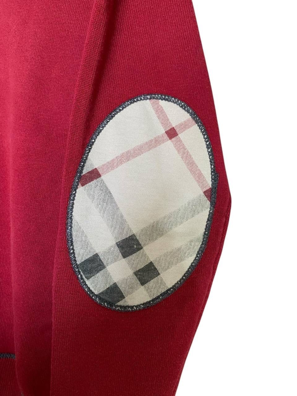 Burberry Burberry Brit cotton knit sweater red nova check elbow patch Size US S / EU 44-46 / 1 - 7 Thumbnail