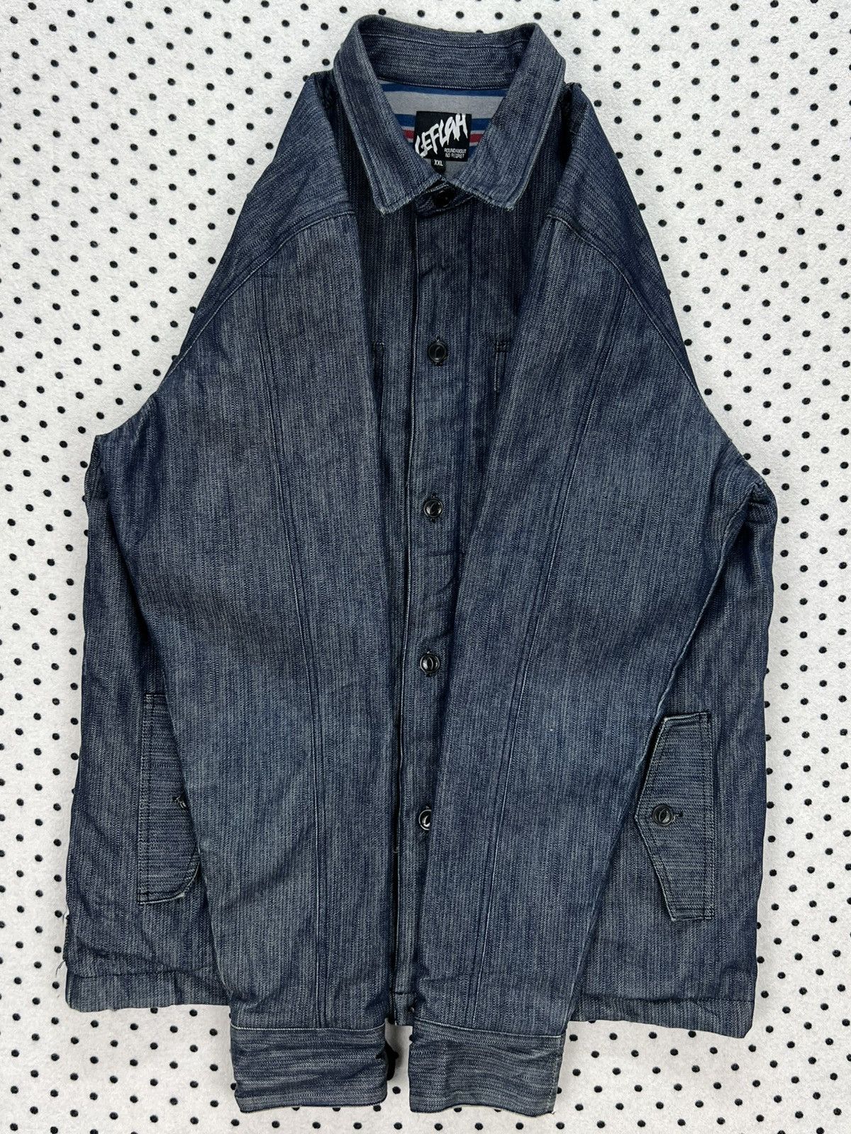 Japanese Brand Leflah Blanket Denim Jacket Size US XL / EU 56 / 4 - 5 Thumbnail