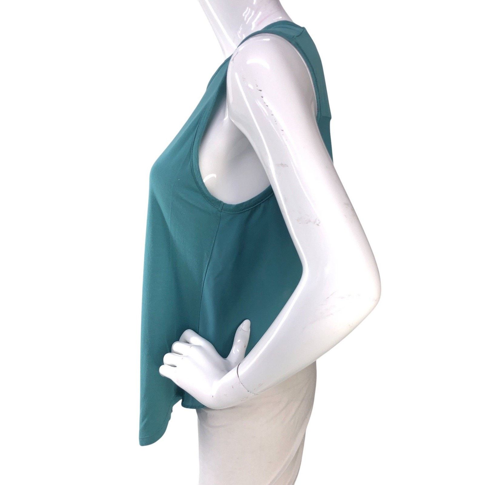 Haute Hippie Haute Hippie Tank Top S Teal Modal Scoop Neck High-Low Hem Size S / US 4 / IT 40 - 5 Thumbnail