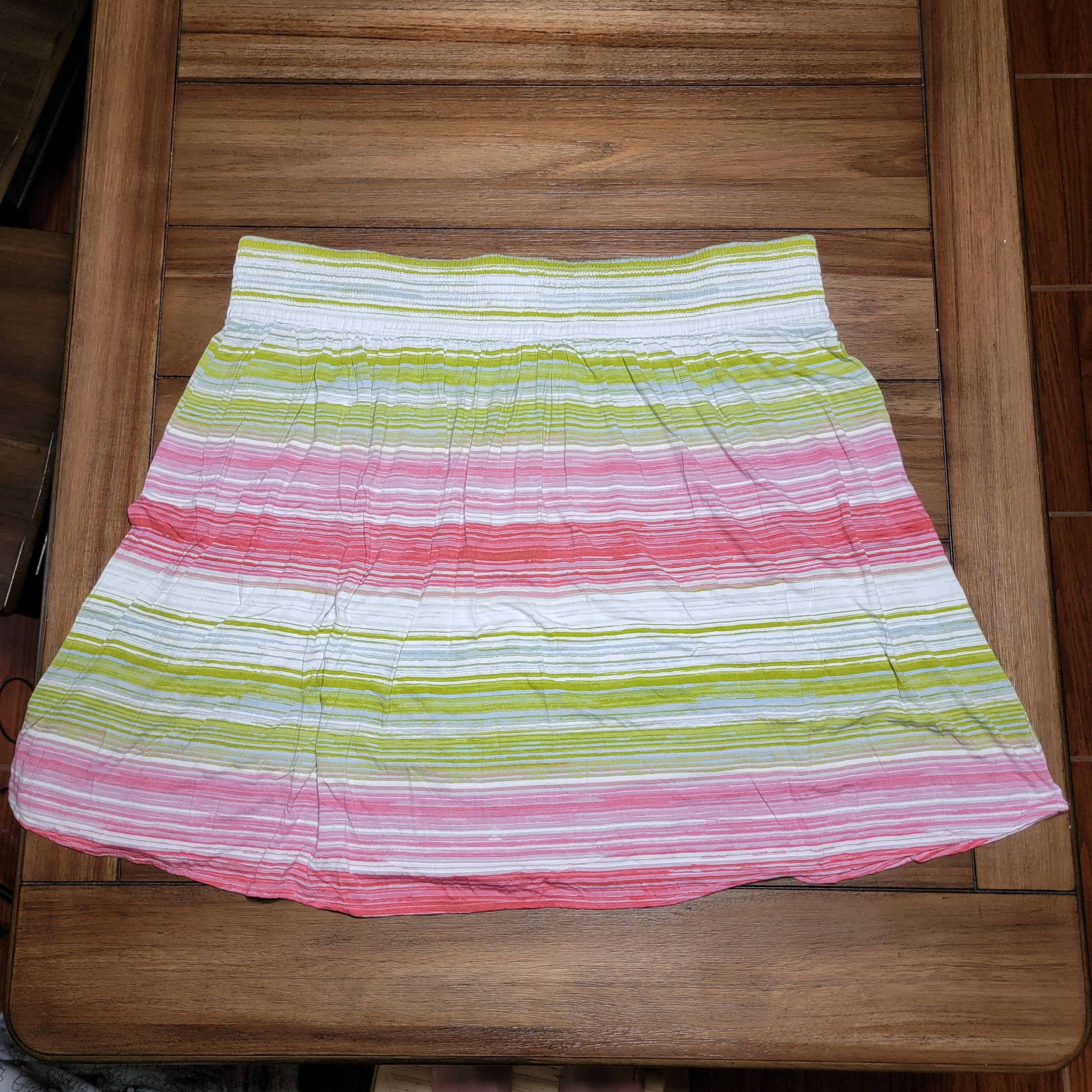 Other Lane Bryant Midi Skirt Green & Pink Stripes - Size 22/24 Size 40" / US 18 - 2 Thumbnail