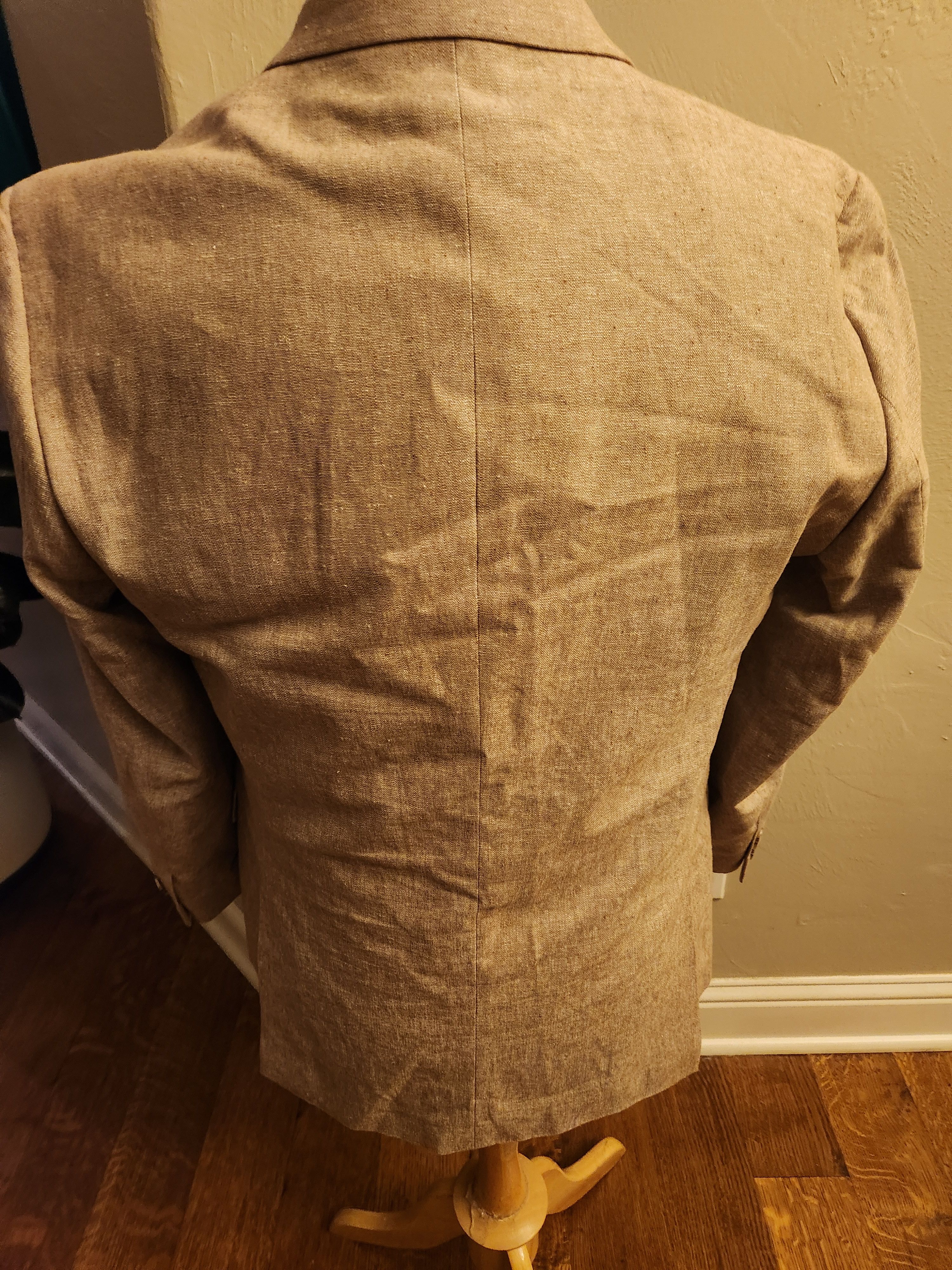 Stafford Classic Men's Linen/Cotton Beige Summer Blazer Size 44R - 2 Thumbnail