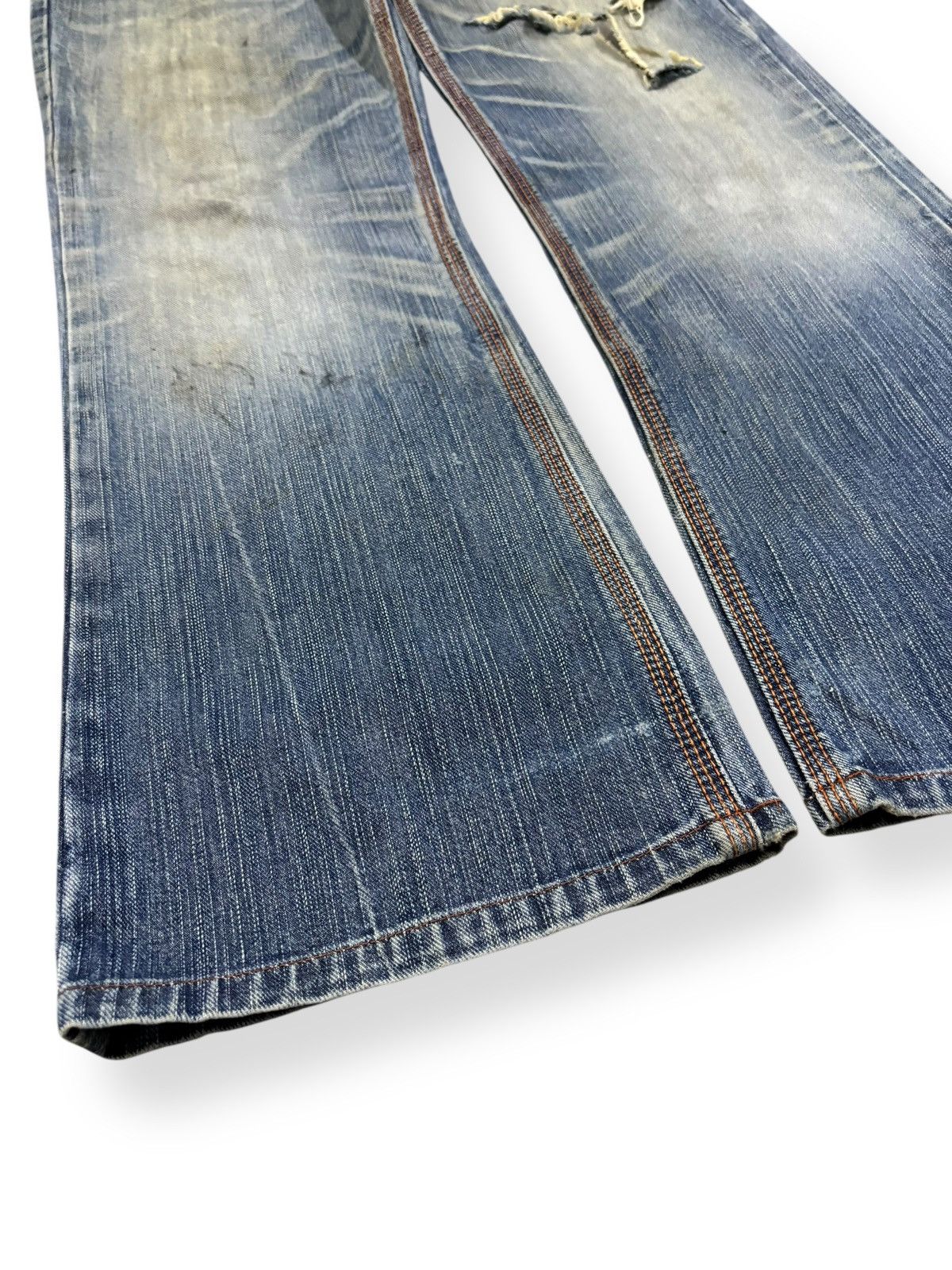 Edwin Vintage Edwin XV Buckle Back Flare Distressed Grunge Jeans Size US 31 - 7 Thumbnail