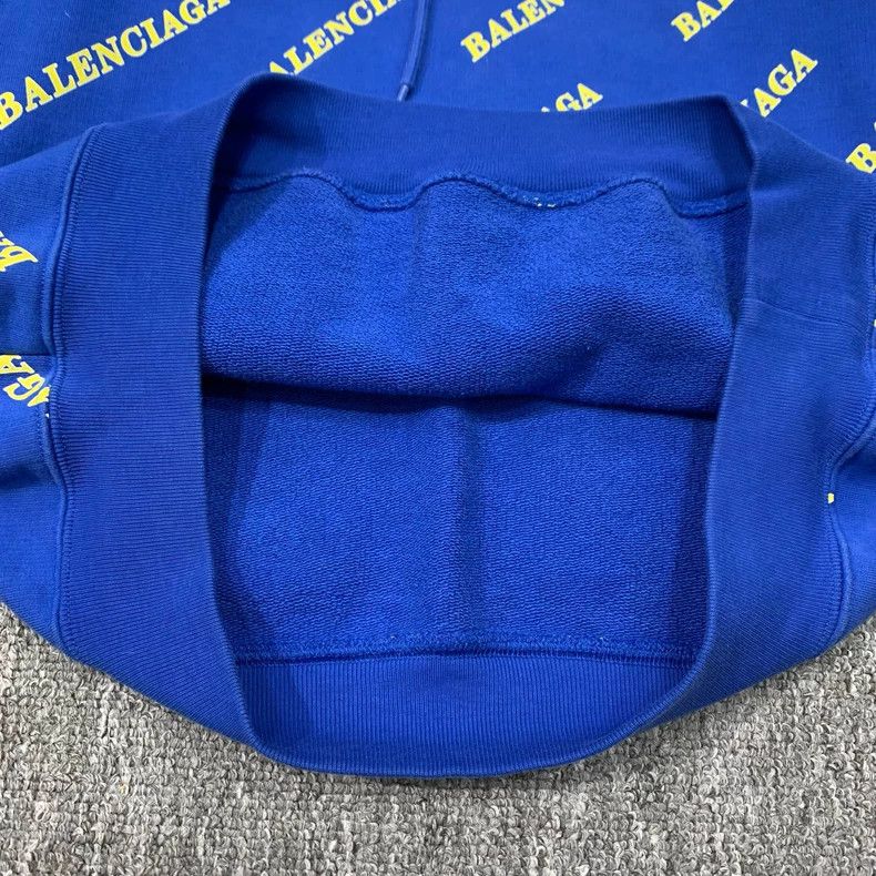 Balenciaga Balenciaga Blue full print barrage hoodie sweatshirt Size US L / EU 52-54 / 3 - 9 Thumbnail