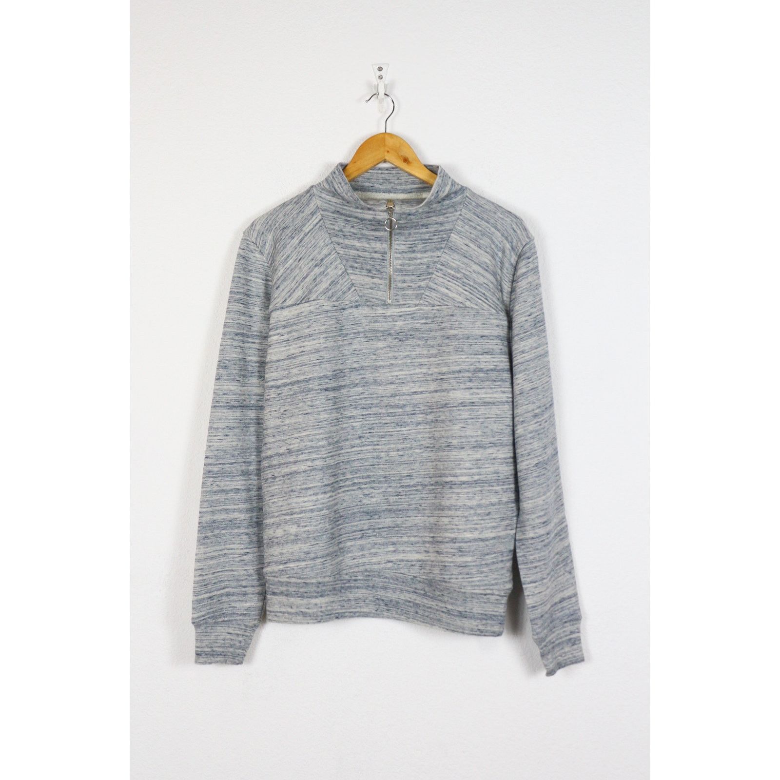 Our Legacy Our Legacy AW/14 Funnel Blue Grey Melange Zip Pullover Size US S / EU 44-46 / 1 - 1 Thumbnail