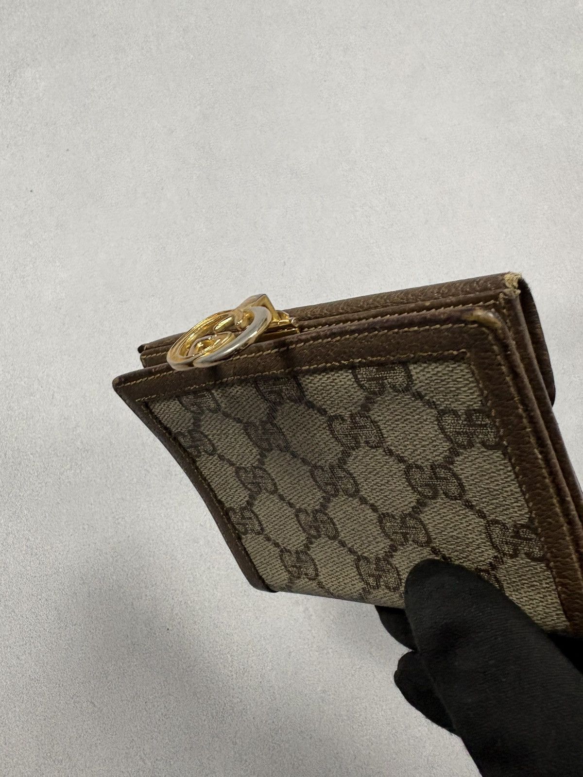 Gucci Vintage 90s Gucci GG Monogram Canvas Wallet Metal Logo Size ONE SIZE - 5 Thumbnail