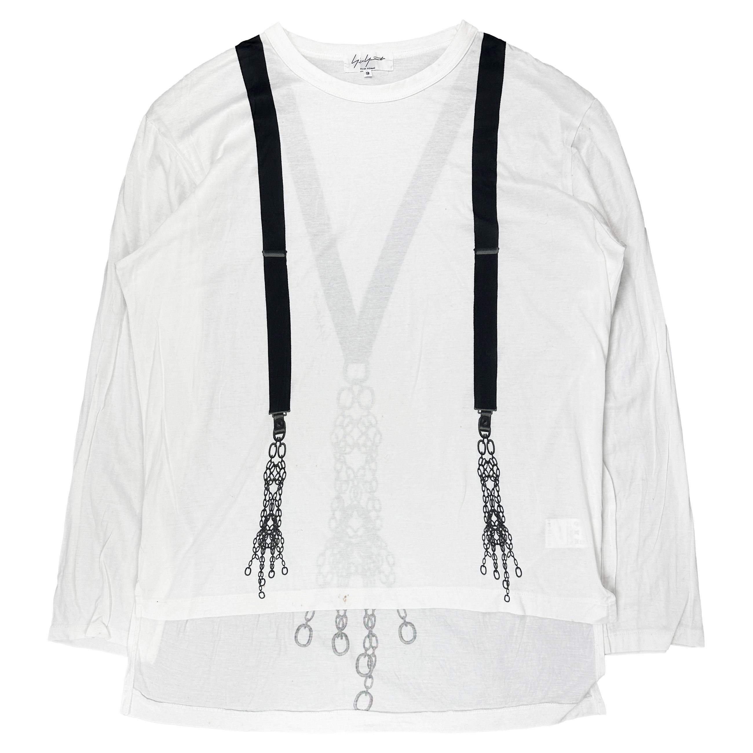 Yohji Yamamoto Suspender Graphic Long Sleeve Size US XL / EU 56 / 4 - 1 Thumbnail