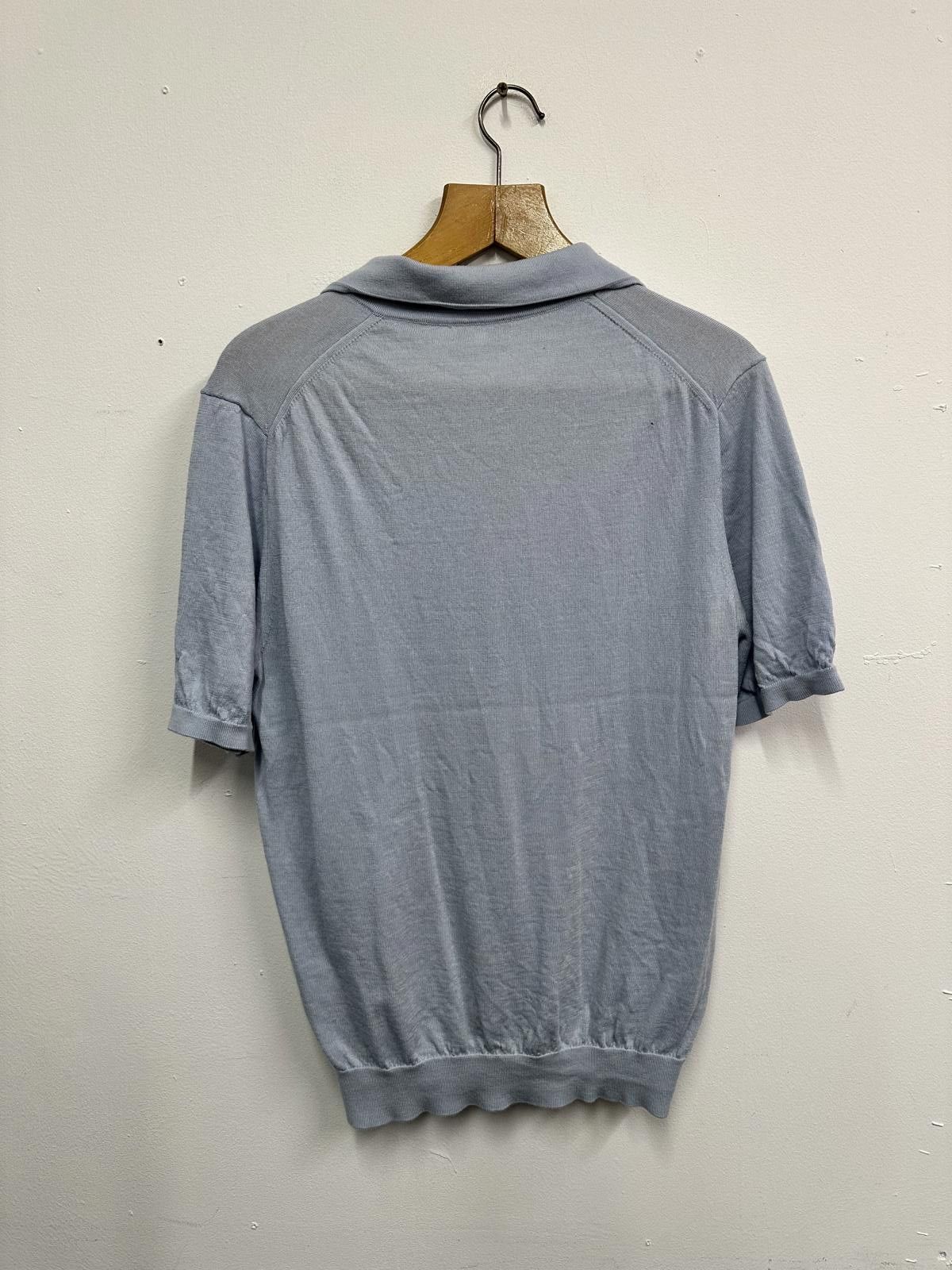 Reiss Reiss Light Blue Merino Wool Polo Shirt Large Size US L / EU 52-54 / 3 - 4 Thumbnail