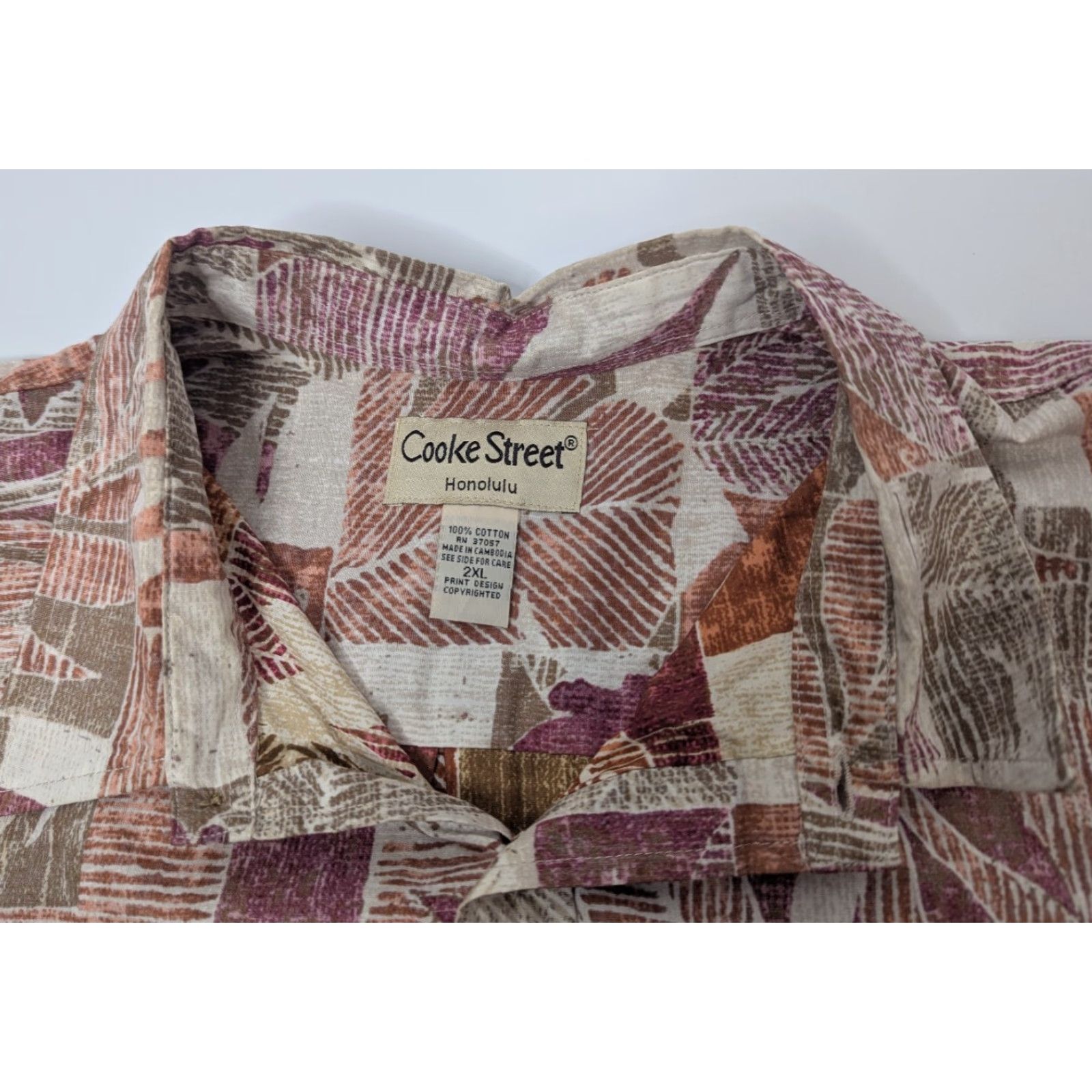 Vintage COOKE STREET Honolulu Hawaiian Shirt Palm Leaf Tropical Beach Cotton 2XL Size US XXL / EU 58 / 5 - 6 Thumbnail
