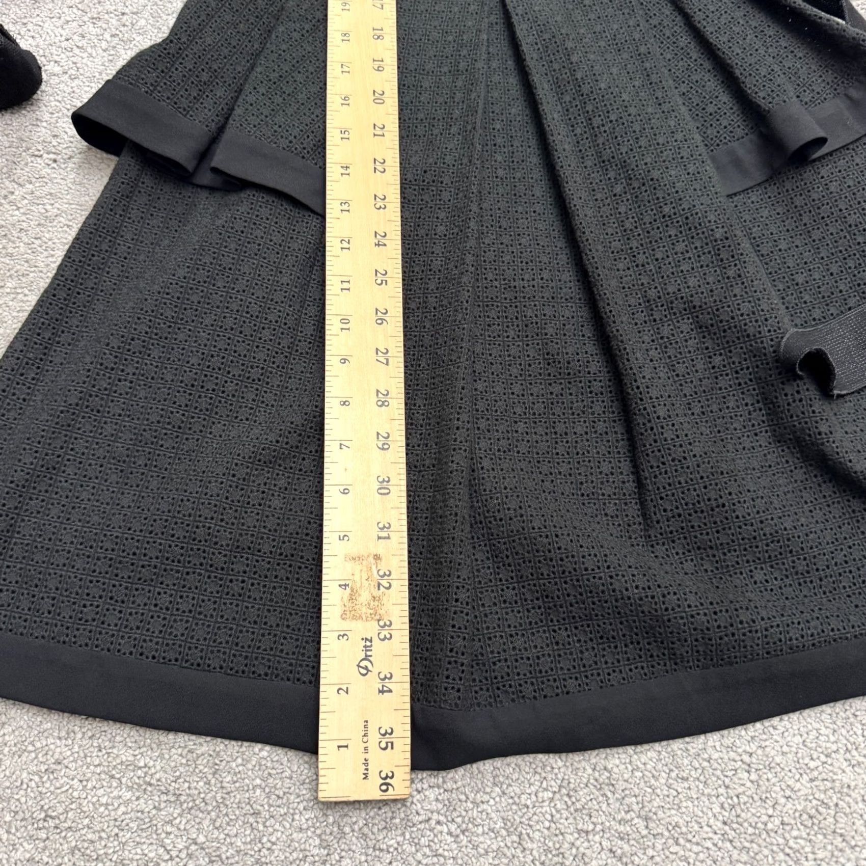 Nine West Nine West Belted Peplum A-Line Fit & Flare Dress Womens 6 Black Eyelet Textured Sleeveless Knitted? Wait Size M / US 6-8 / IT 42-44 - 6 Thumbnail