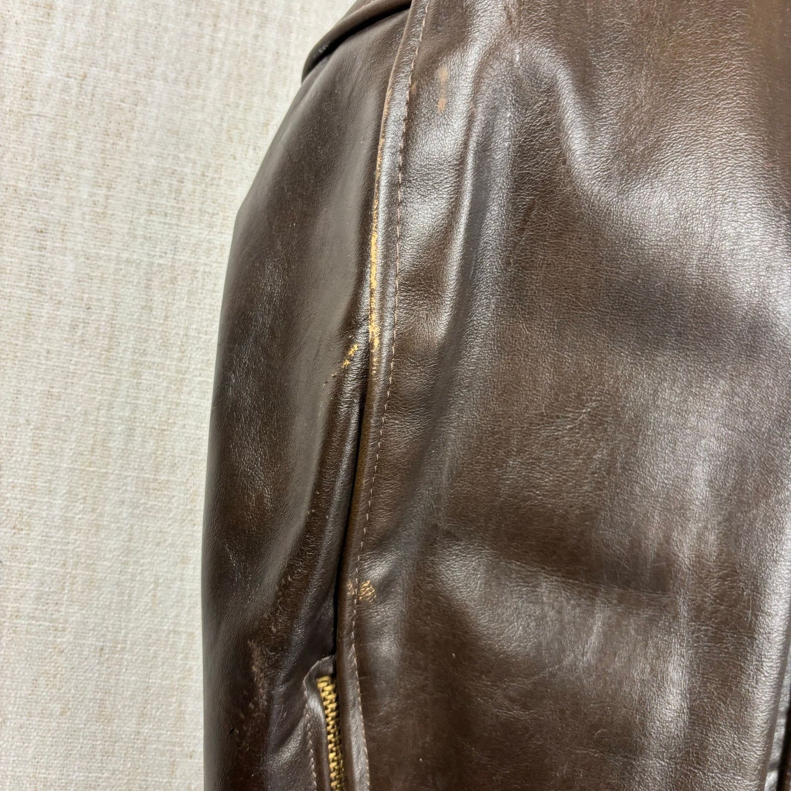 Vintage VTG 70s Brown Leather Motorcycle Talon Zipper Sz 52 Jacket Size US XL / EU 56 / 4 - 6 Thumbnail