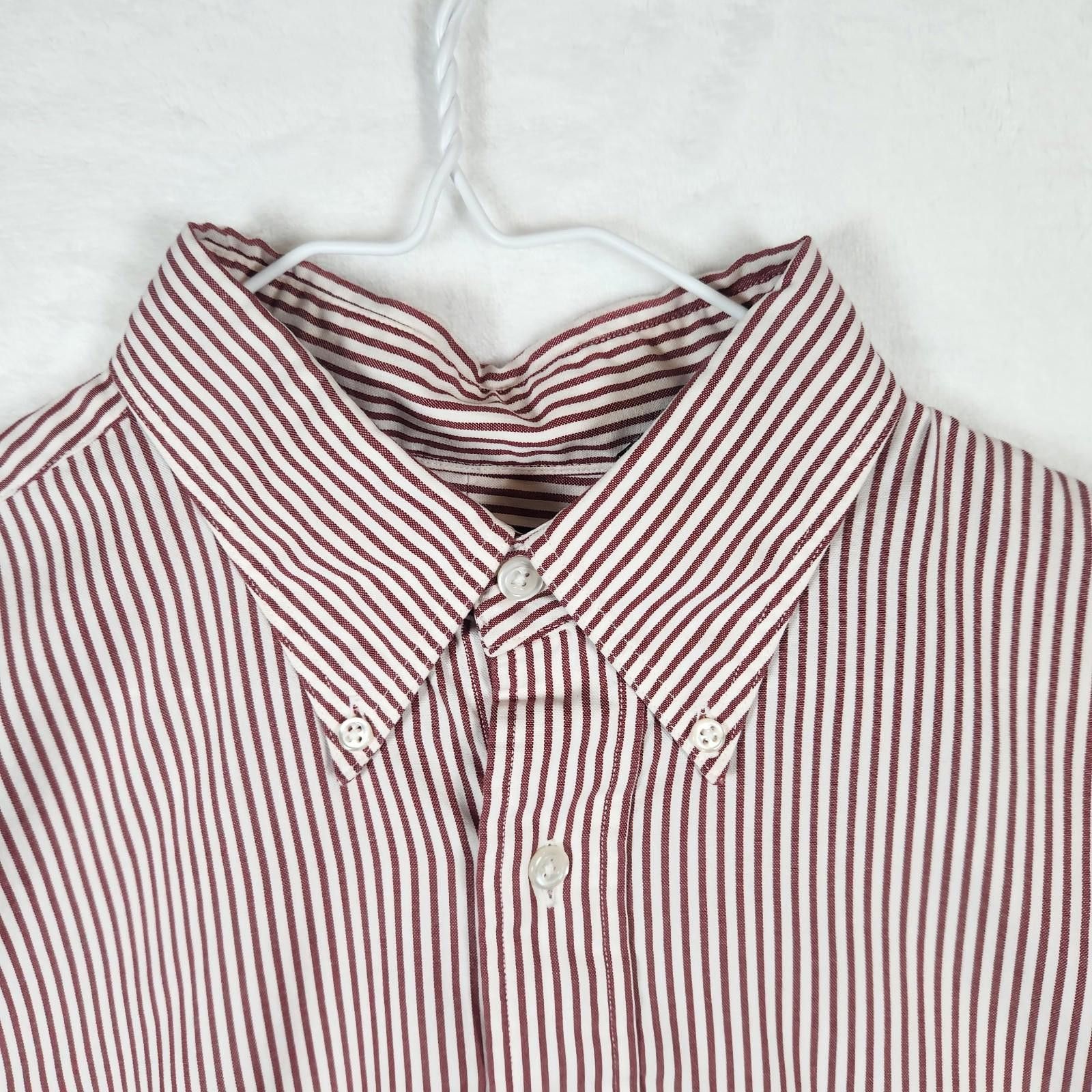 Lands' End Lands End Pinpoint Oxford Striped Size Regular 16-33 Size 38R - 4 Thumbnail