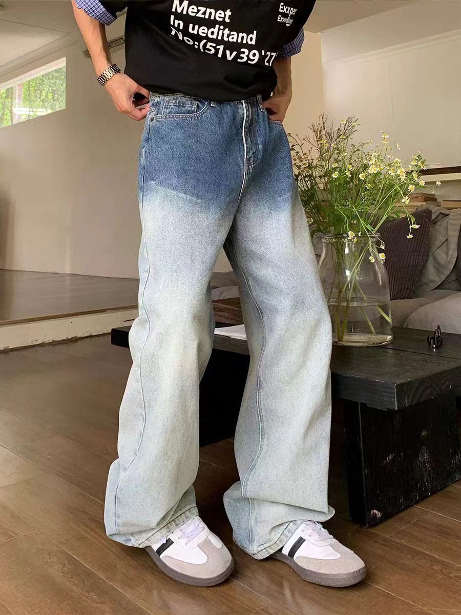 Japanese Brand × Jean Gradient Wash Faded Loose Fit Vintage Jeans Size US 32 / EU 48 - 4 Thumbnail
