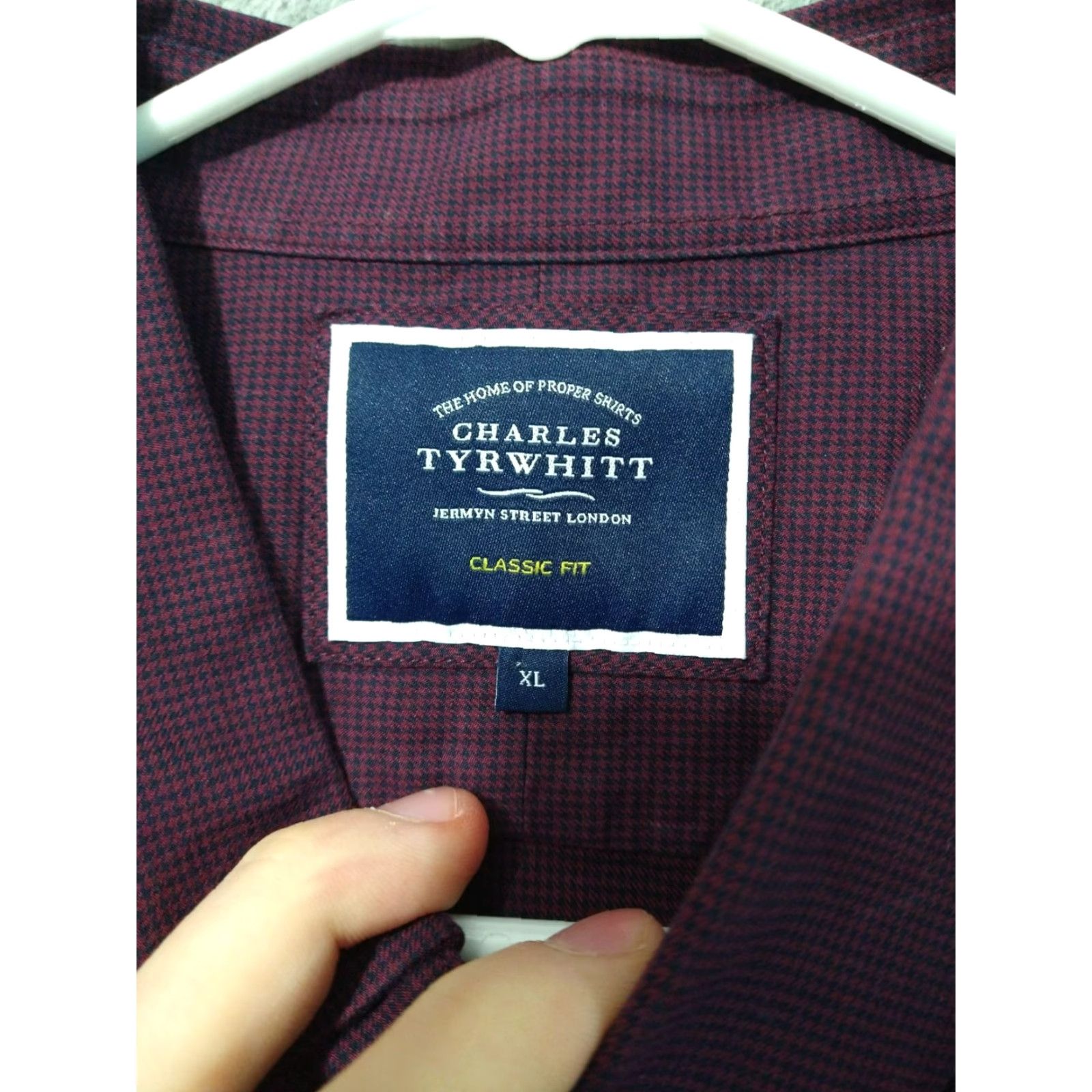 Charles Tyrwhitt Charles Tyrwhitt Shirt Mens XL Red Plaid Button-Down Classic Fit Long Sleeve Size US XL / EU 56 / 4 - 7 Thumbnail