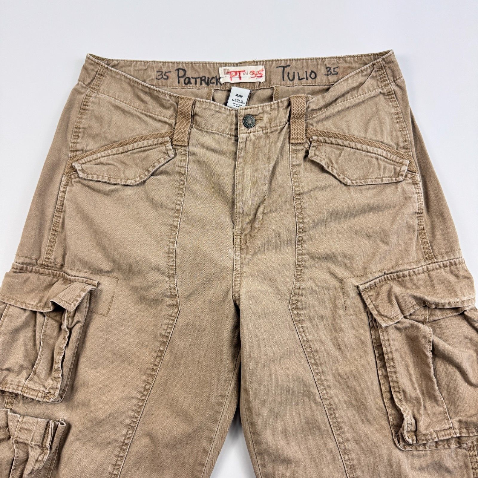 Vintage Baggy Utility Cargo Pants Y2K Rugged Workwear 35x30 Size US 34 / EU 50 - 6 Thumbnail