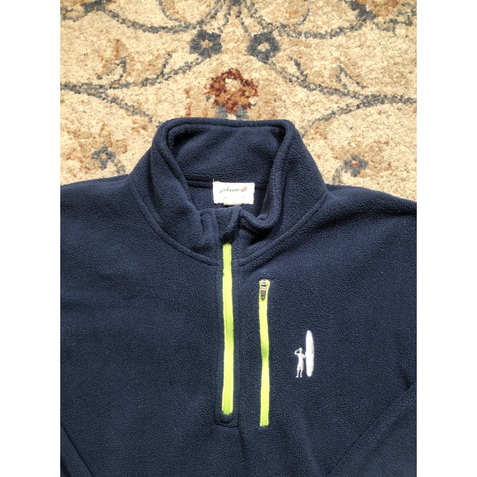johnnie-O Johnnie-O Sweater Shirt 1/4 Zip Mock Neck Long Sleeve Blue Fleece Embroidered Logo Mens Large Pullover Size US L / EU 52-54 / 3 - 2 Thumbnail