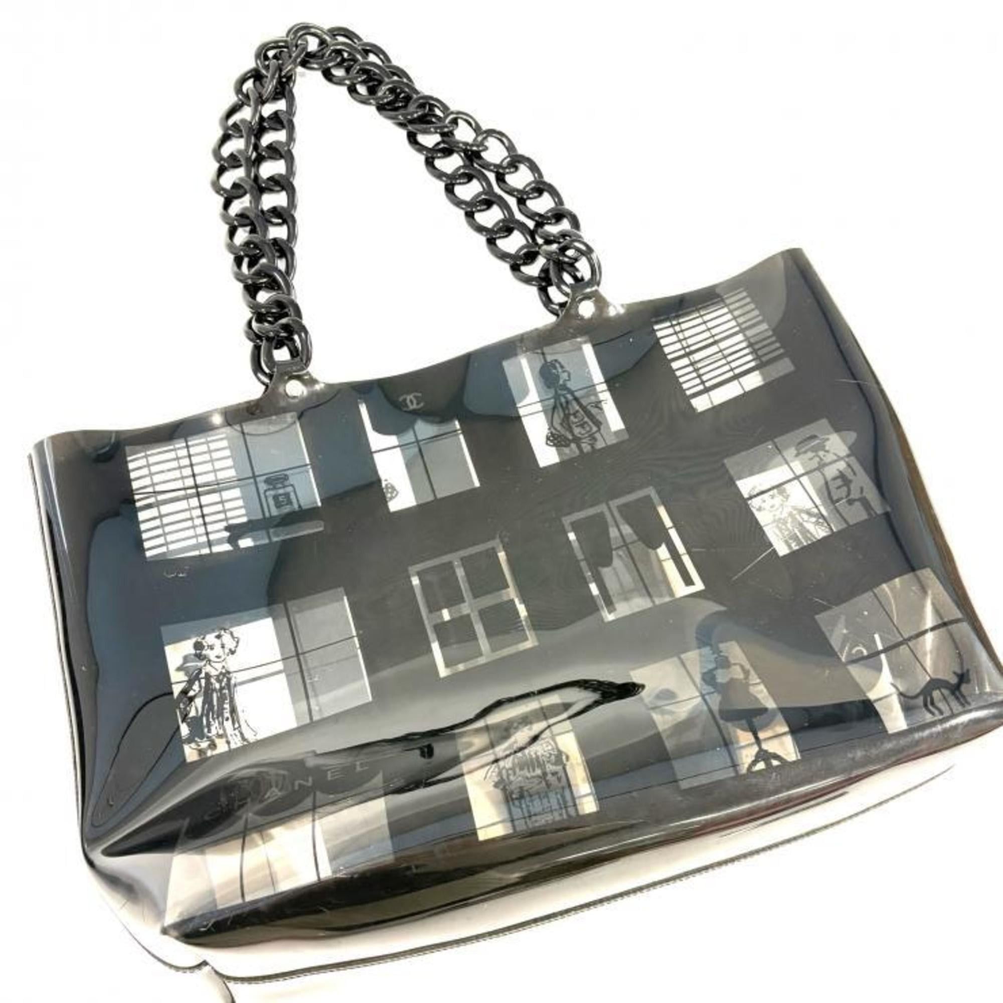 Chanel CHANEL Windows Plastic Chain Black Clear Tote Size ONE SIZE - 1 Thumbnail