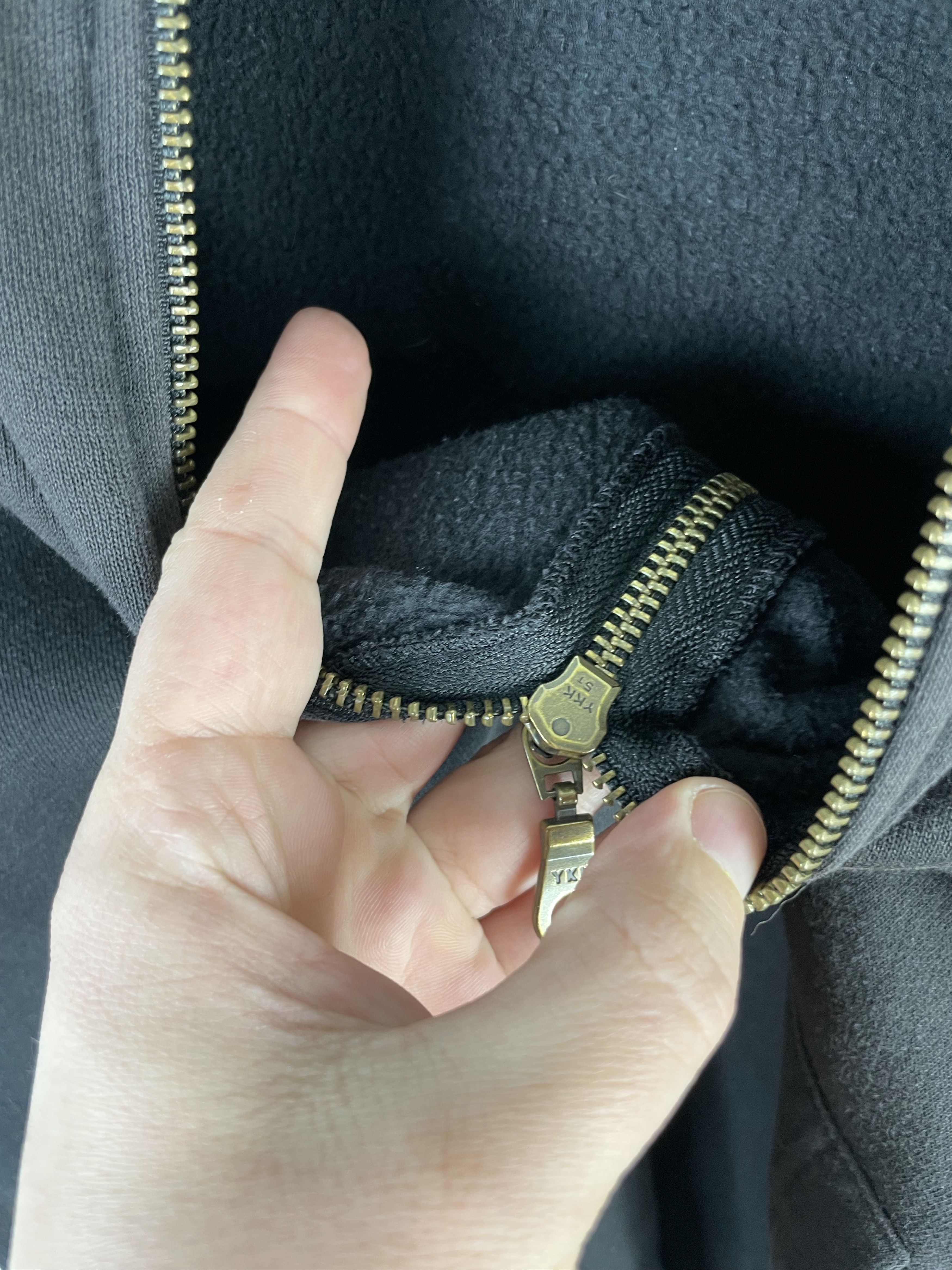 Fruit Of The Loom Vintage 90s Blank Black Zip Hoodie Size US M / EU 48-50 / 2 - 5 Thumbnail