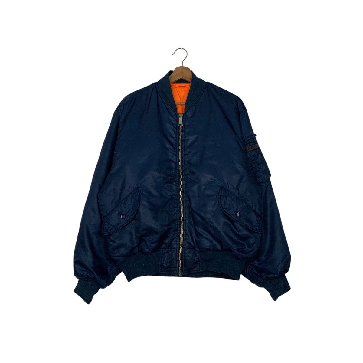 Vintage Vintage 90's Blue Bomber Jacket #2508-C113 Size US L / EU 52-54 / 3 - 1 Thumbnail