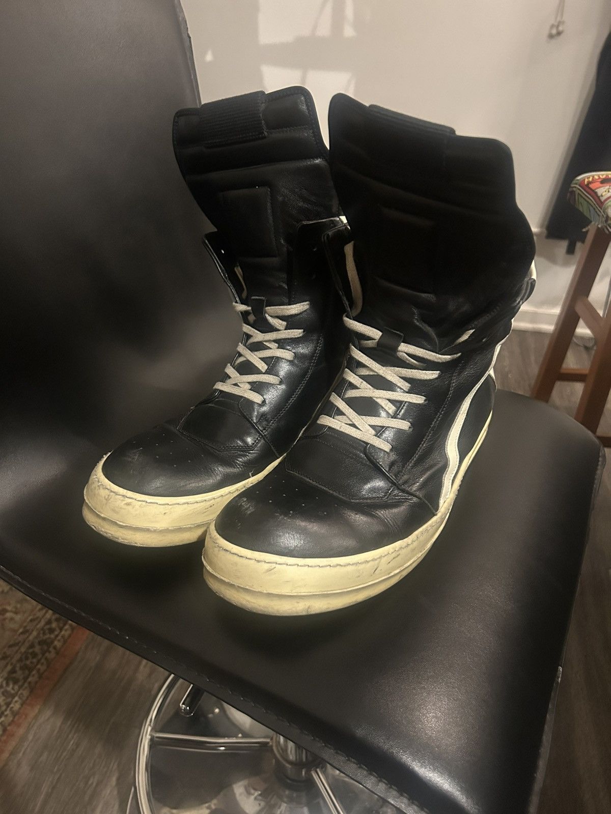Pre-owned Rick Owens A/w 2015 Geobasket Shoes In Black