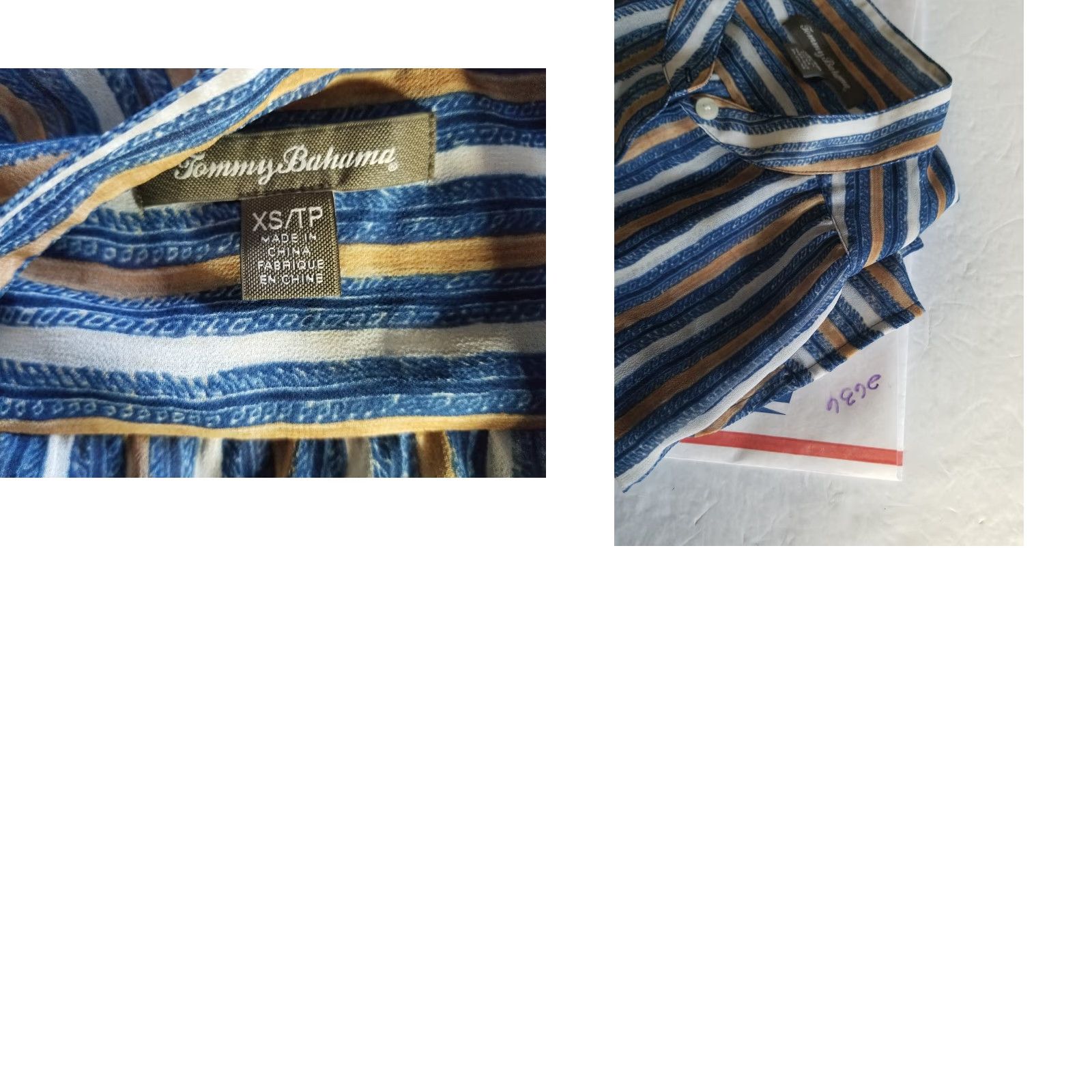 Tommy Bahama TOMMY BAHAMA Shirt Womens XS Striped Lightweight Button Up Top Blouse Size XS / US 0-2 / IT 36-38 - 8 Thumbnail