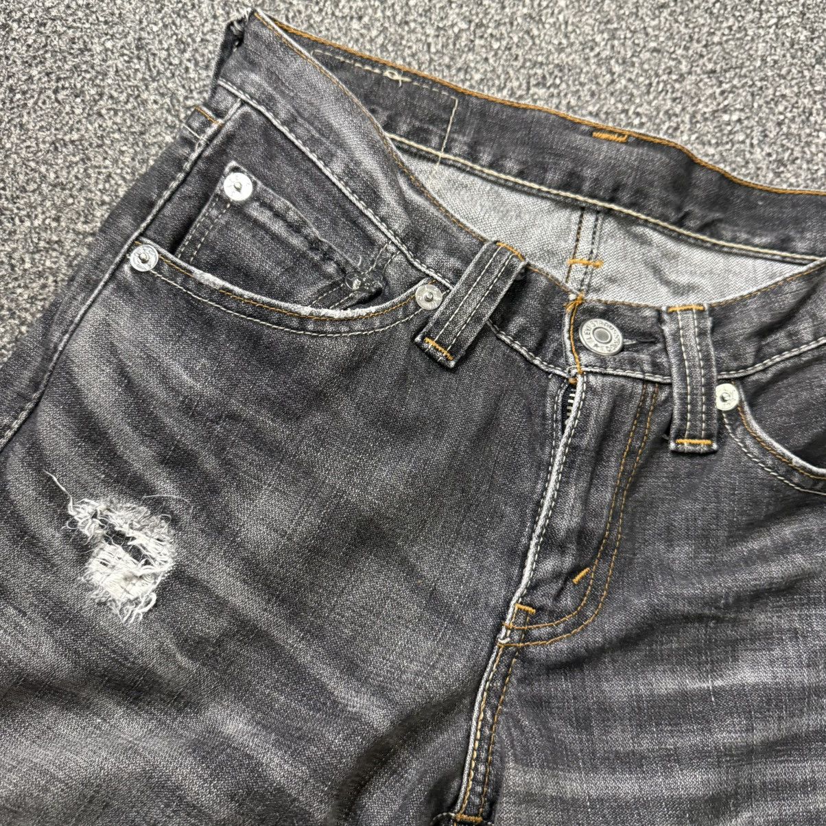Beauty Beast 🔥 Vintage Flared y2k Levis 708 Black Distressed Denim Size US 30 / EU 46 - 13 Thumbnail