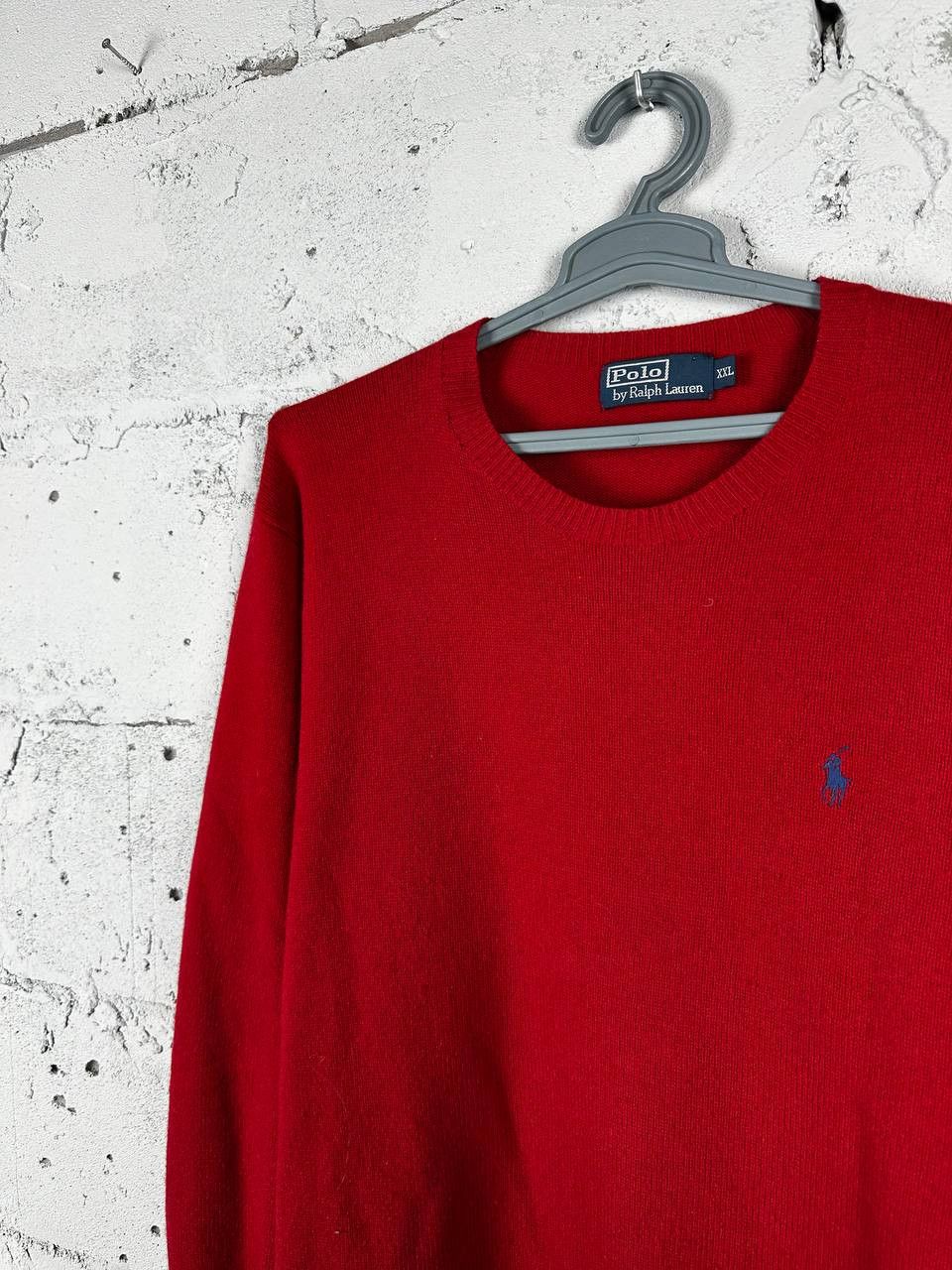 Polo Ralph Lauren × Ralph Lauren × Vintage Vintage Polo Ralph Lauren Lambs Wool Red Sweater Size US XXL / EU 58 / 5 - 1 Thumbnail