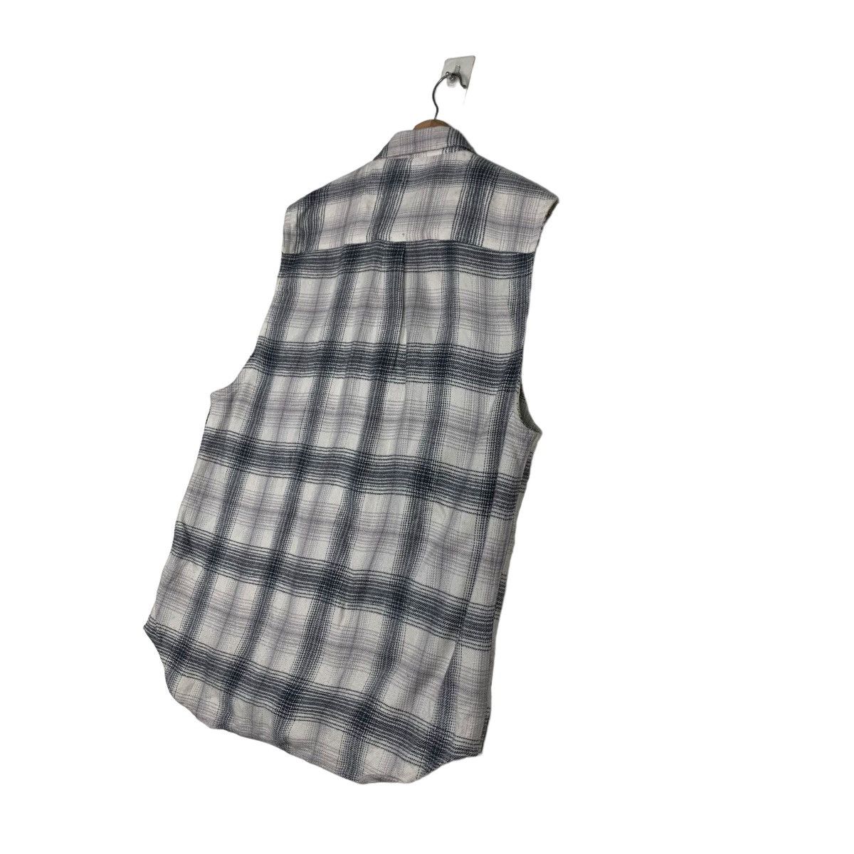 Japanese Brand PRACT STUDIO Shadow Plaid Sleeveless Flannel #0090-C6 Size US L / EU 52-54 / 3 - 10 Thumbnail