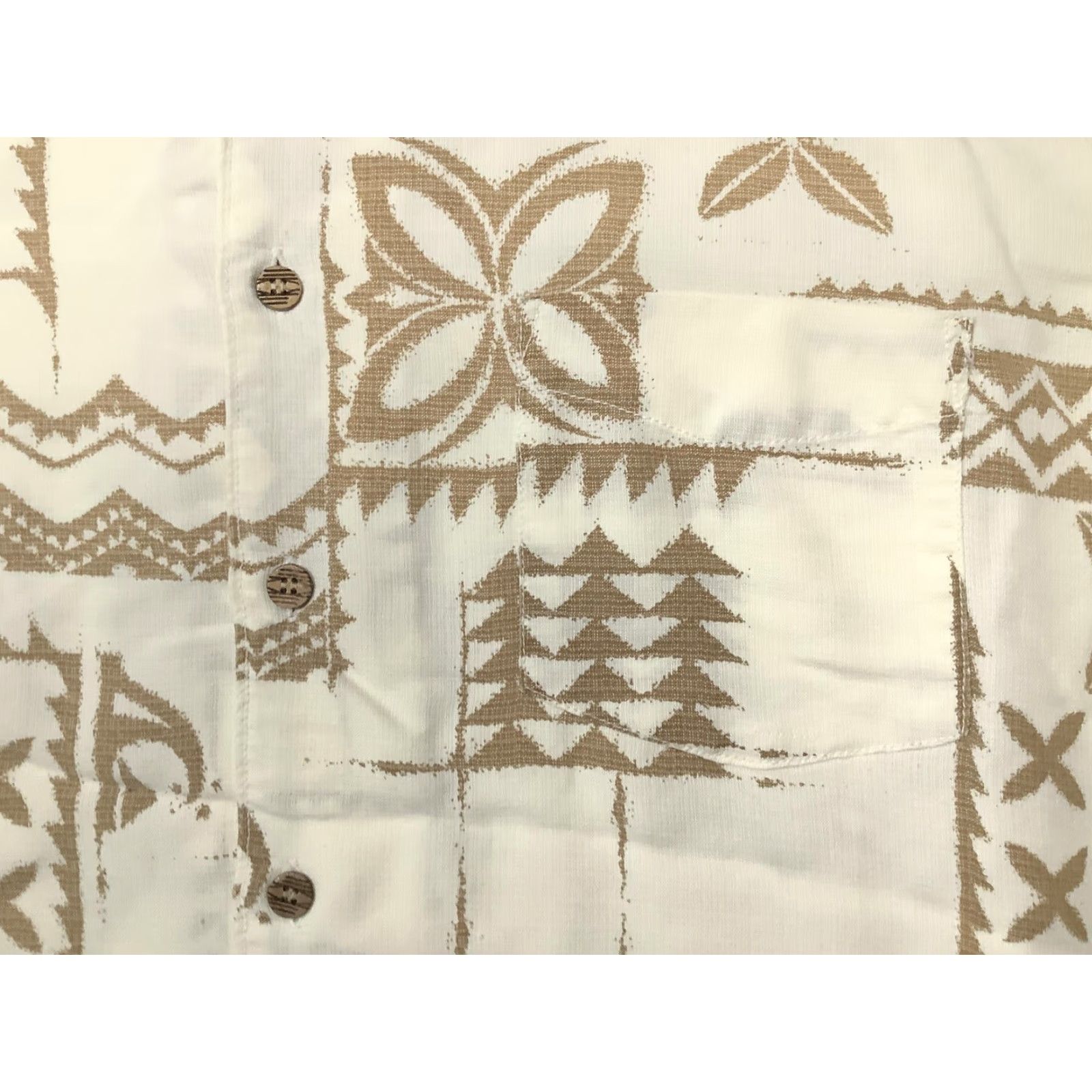 Quiksilver VINTAGE: Quiksilver Shirt Mens Large White Hawaiian Geometric Short Sleeve Button Up Size US L / EU 52-54 / 3 - 3 Thumbnail