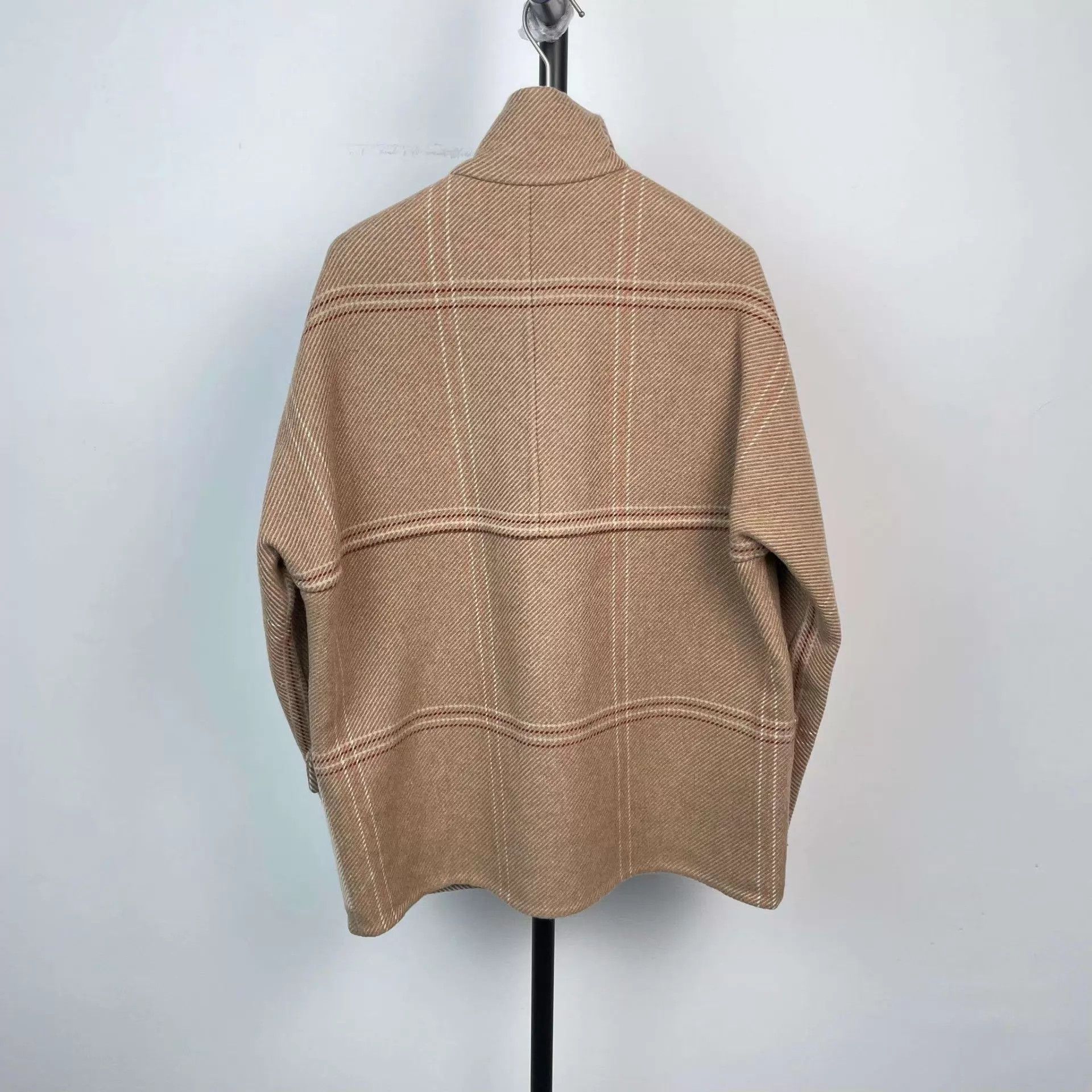 Hermes 98 New Hermès Cashmere Tartan Overcoat 36 Brown Size XS / US 0-2 / IT 36-38 - 3 Thumbnail
