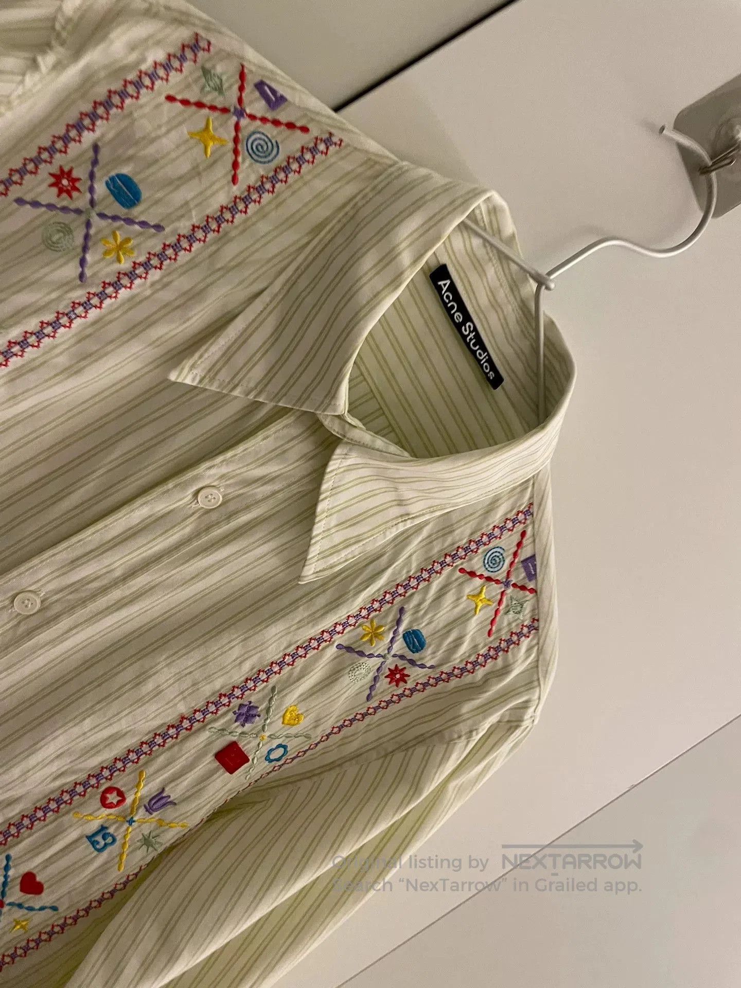 Acne Studios Acne Studios Striped Embroidered Shirt. Size S / US 4 / IT 40 - 2 Thumbnail