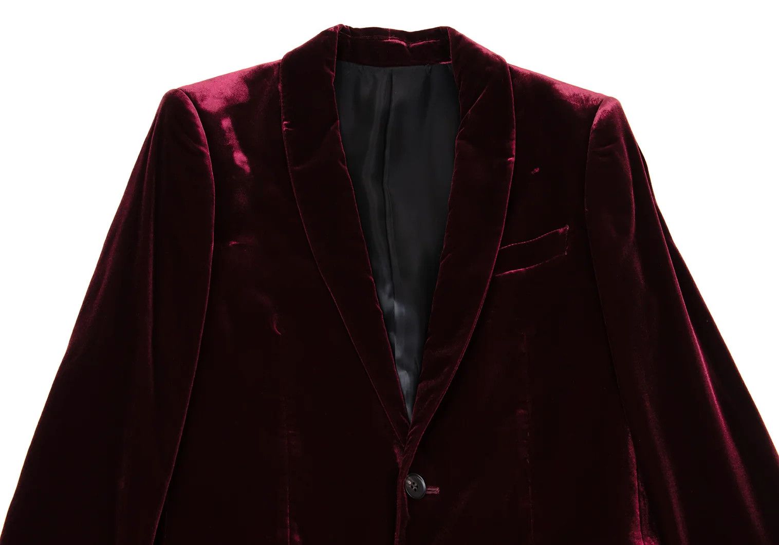 Jean Paul Gaultier Velvet Shawl Collar Jacket in Burdy Size 48 Size US M / EU 48-50 / 2 - 2 Thumbnail
