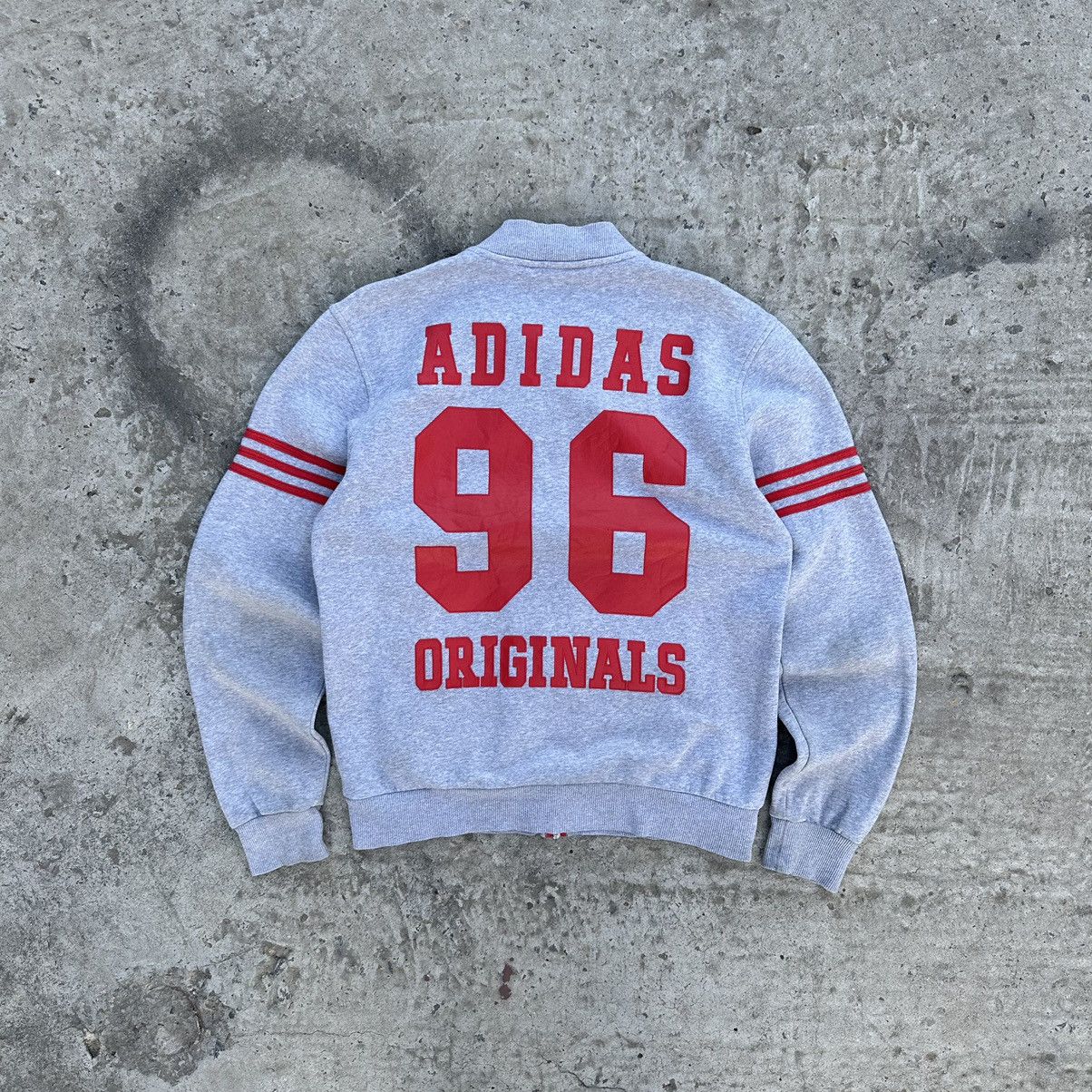 Adidas × Vintage Vintage Adidas Original Bomber Zip Sweater Big Logo Y2K 00s Size US S / EU 44-46 / 1 - 1 Thumbnail