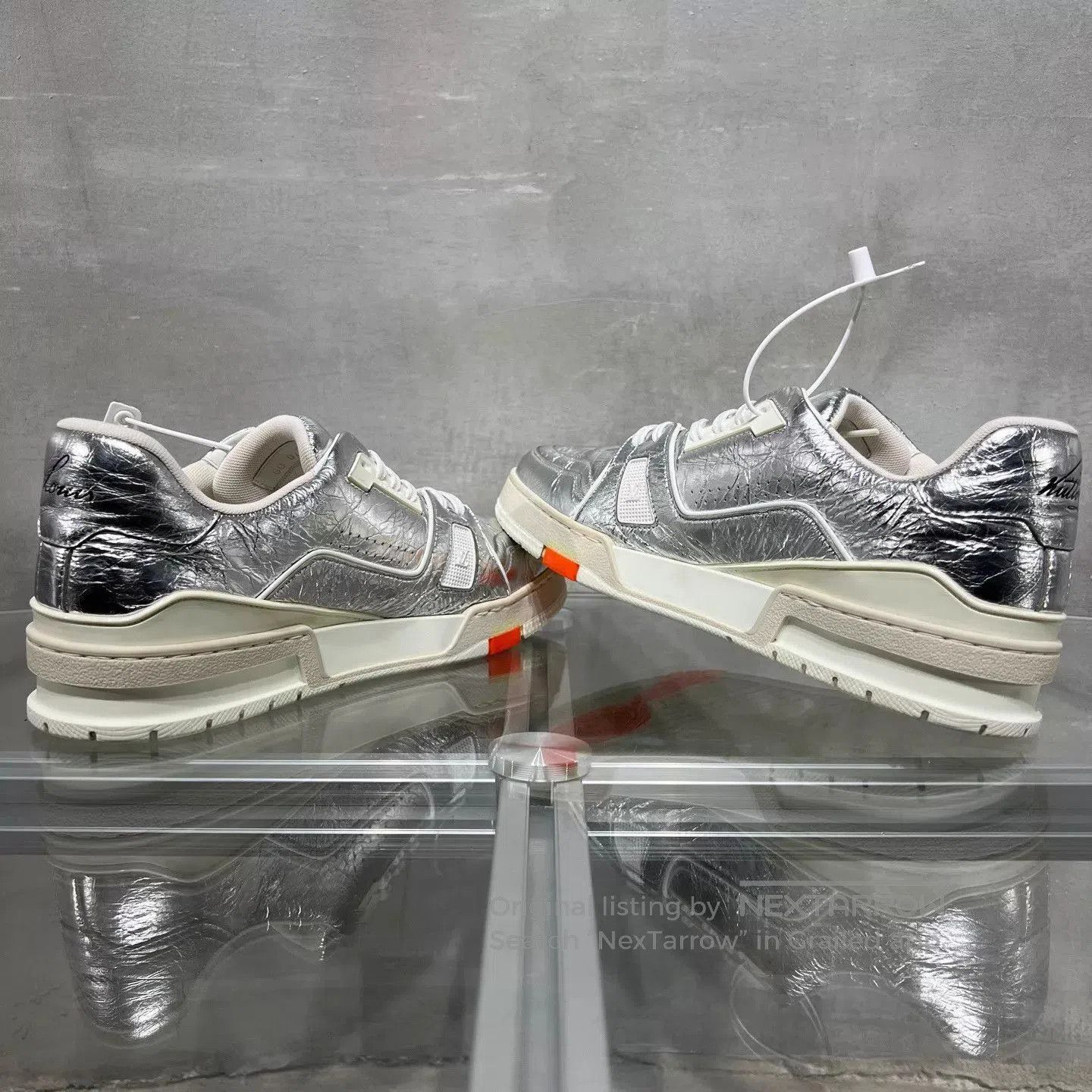 Louis Vuitton Silver Low-Top Sneakers Size 9. Size US 9 / EU 42 - 5 Thumbnail