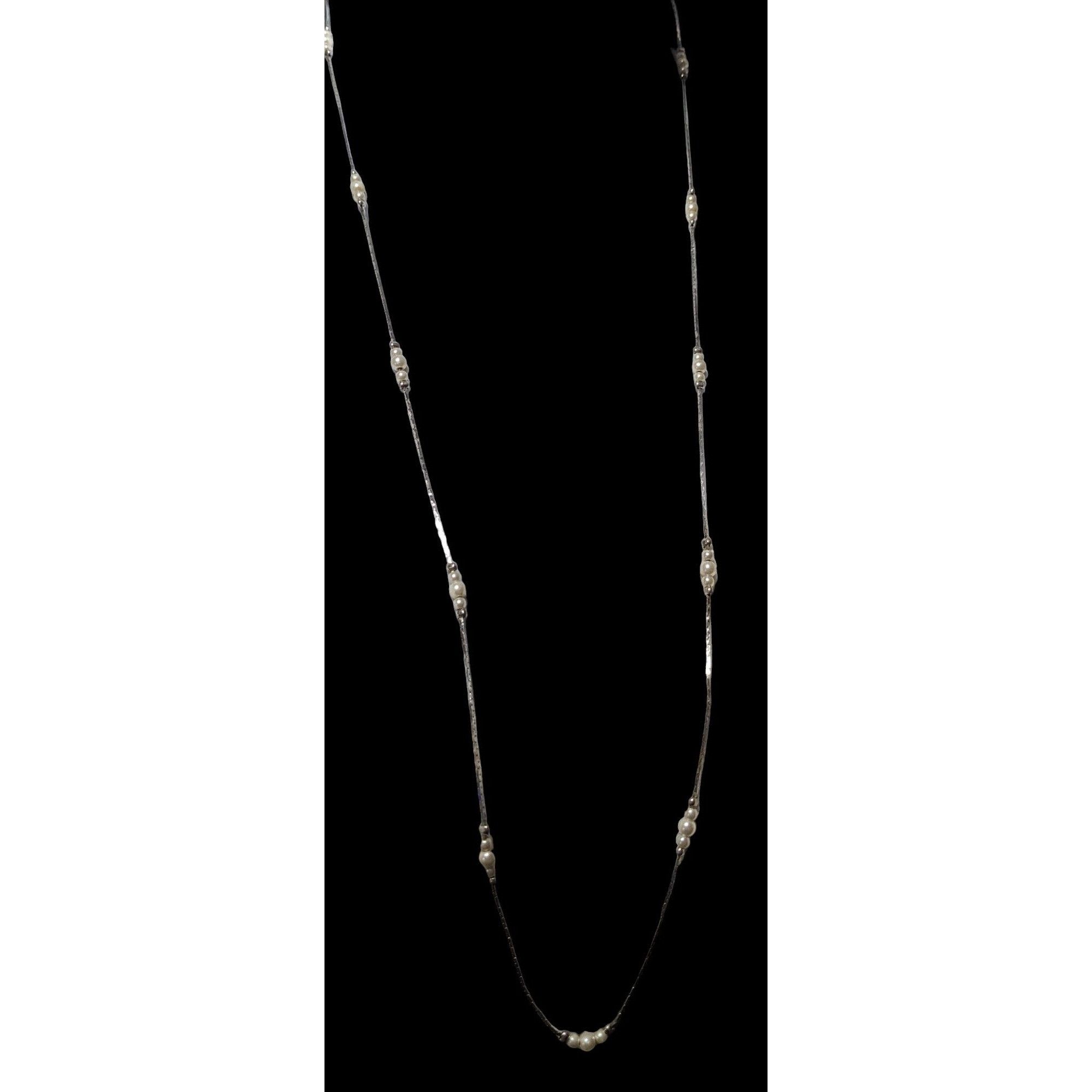 Other Vintage Silver Minimalist Faux Pearl Necklace Size ONE SIZE - 7 Thumbnail