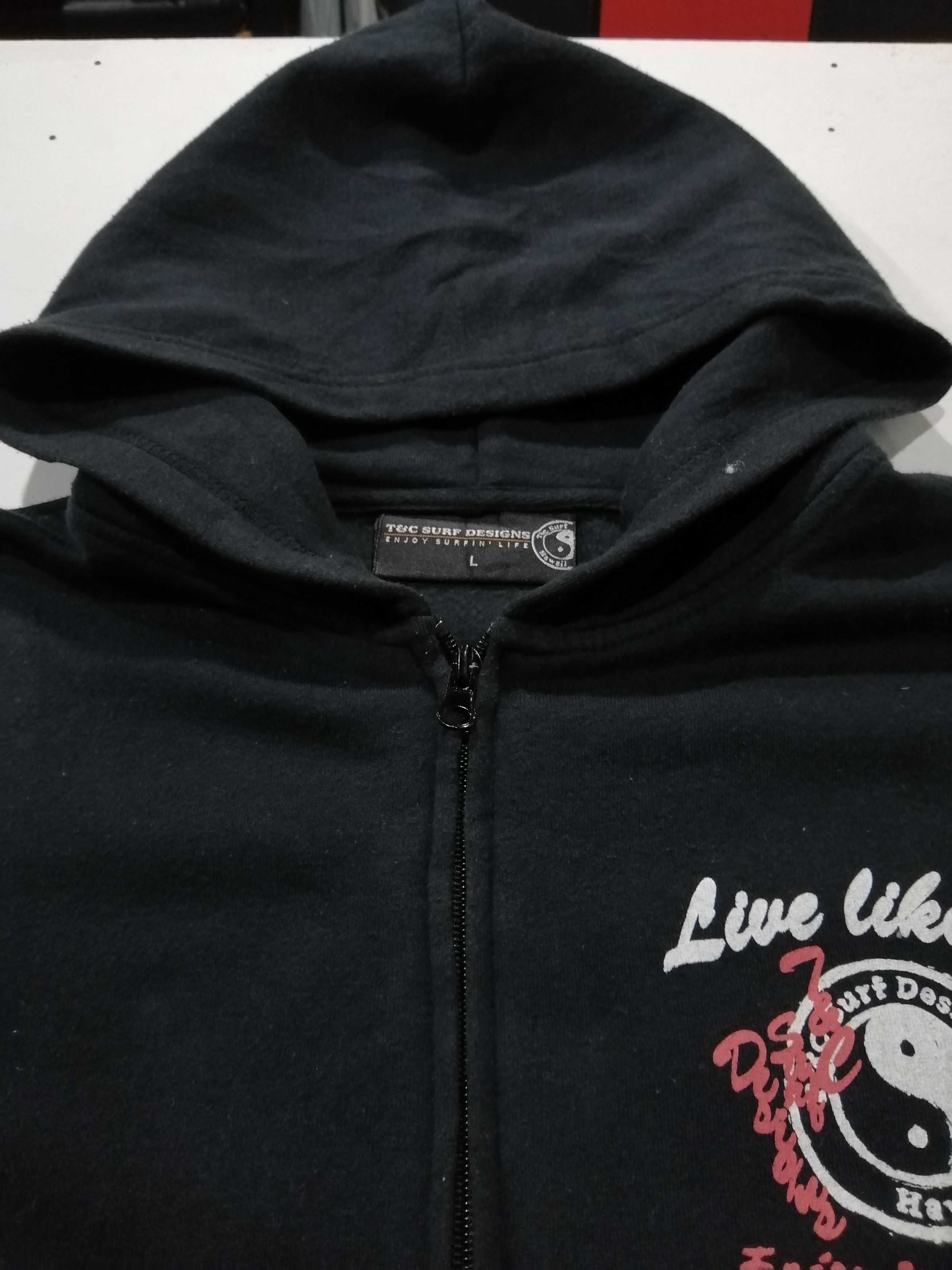 Designer Vtg T&C Surf Design Hawaii Big Logo Zipper Hoodie Sweater Size US L / EU 52-54 / 3 - 6 Thumbnail