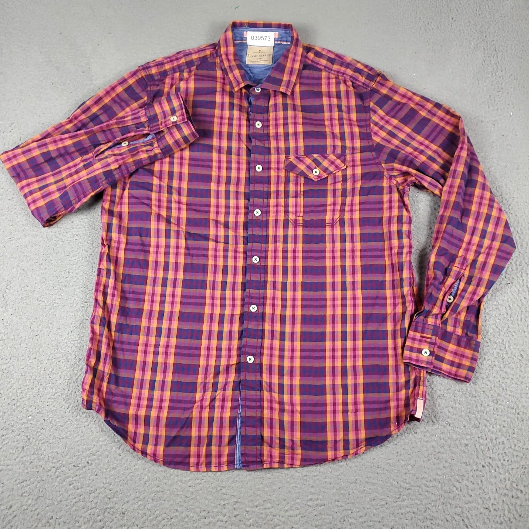 Tommy Bahama Tommy Bahama Shirt Mens Size Medium Purple Plaid Button-Up Long Sleeve Shirt Size US M / EU 48-50 / 2 - 2 Thumbnail