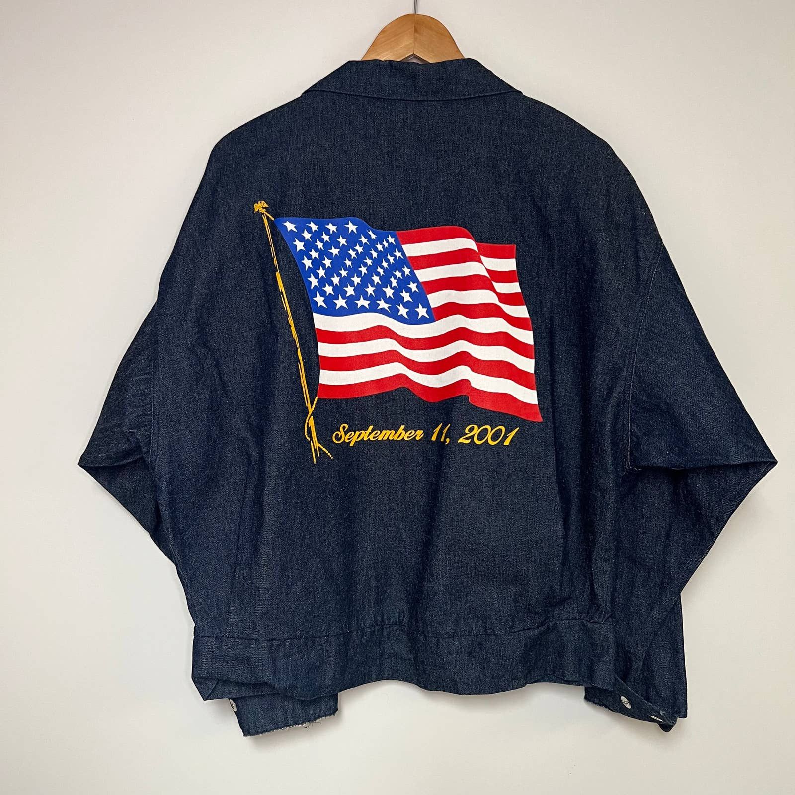 Vintage Vintage 9/11 Jacket Denim 2000s American Flag Blue Memorial ...