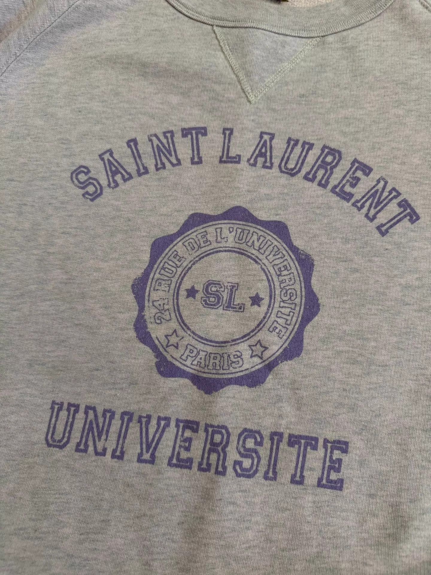 Saint Laurent Paris Saint Laurent gray-purple logo preppy sweatshirt unisex M Size US M / EU 48-50 / 2 - 6 Thumbnail