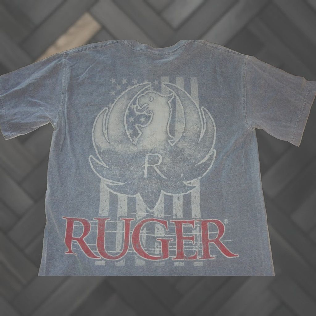 Vintage Ruger Men's T Shirt Size M Short Sleeve Cotton Graphic Print Gray Guns 2000s Size US M / EU 48-50 / 2 - 1 Thumbnail