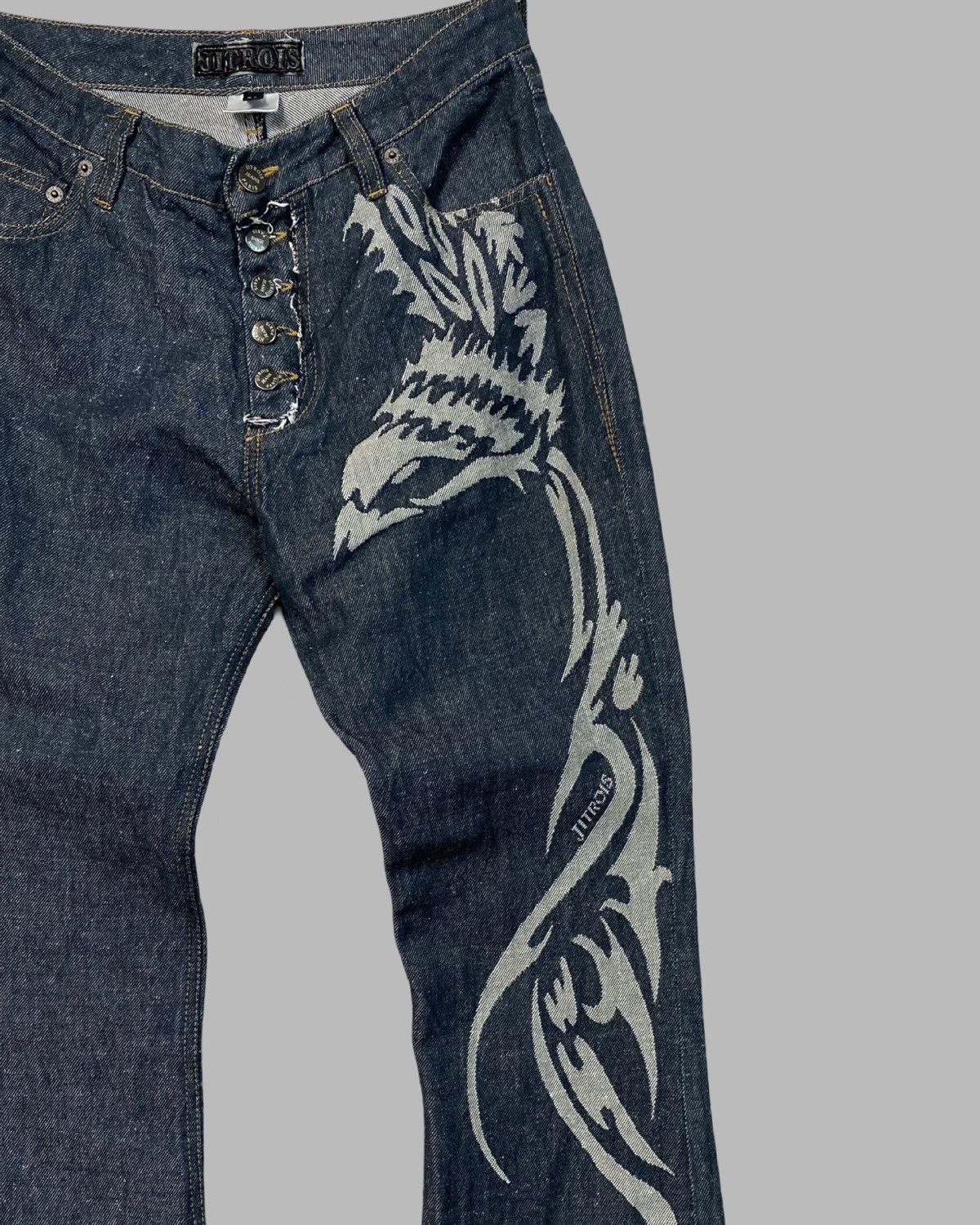 Designer × Jitrois Jitrois Archival Scorched Logo Bootcut flared jeans pants Size 27" / US 4 / IT 40 - 2 Thumbnail