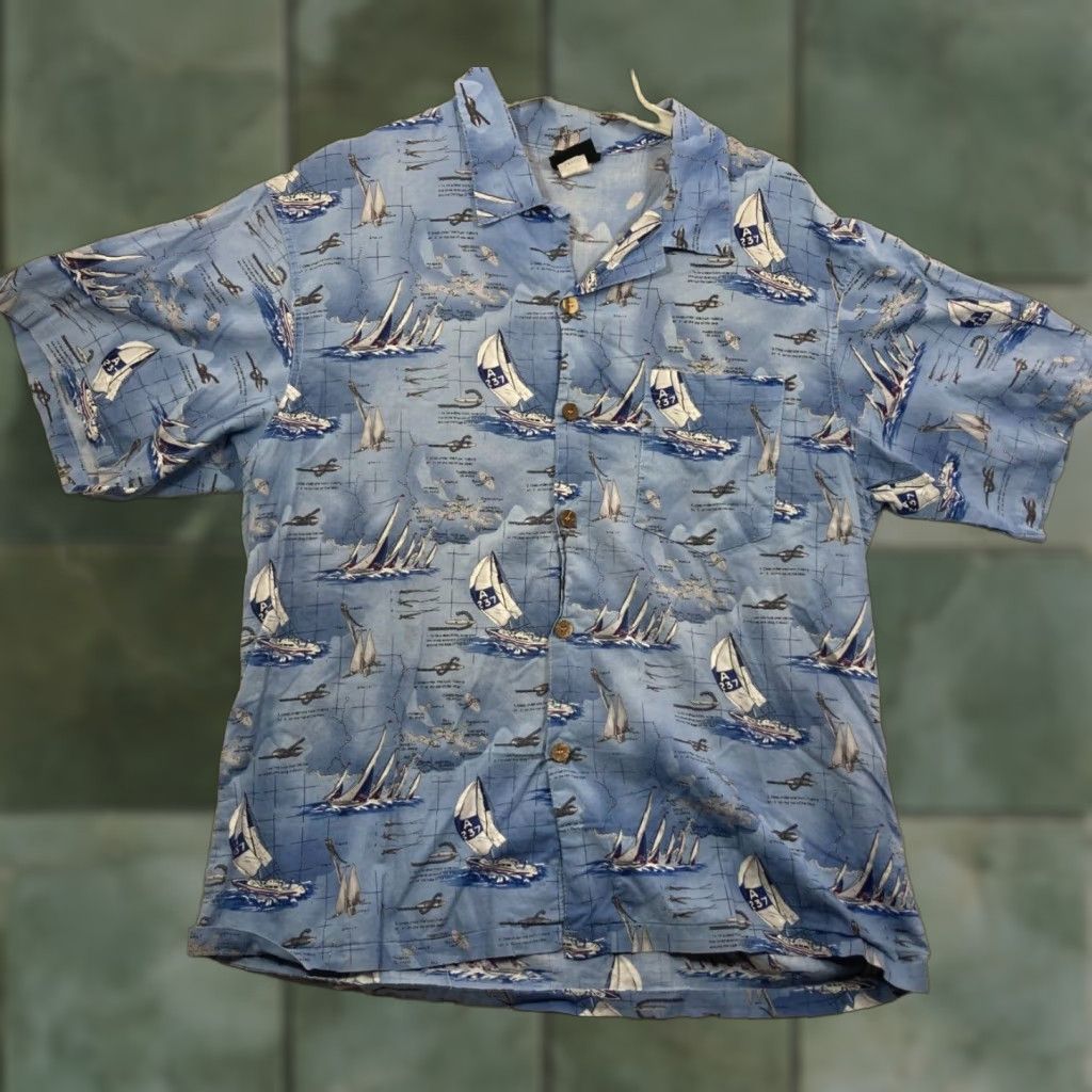 DANCER Toucan Dance Shirt Mens Large Hawaiian Button Up Casual Sailing boats Size US L / EU 52-54 / 3 - 1 Thumbnail